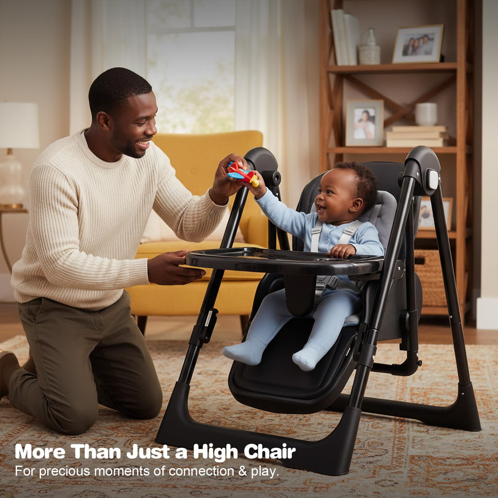 3-in-1 Foldable High Chair and Adjustable Baby Rocker