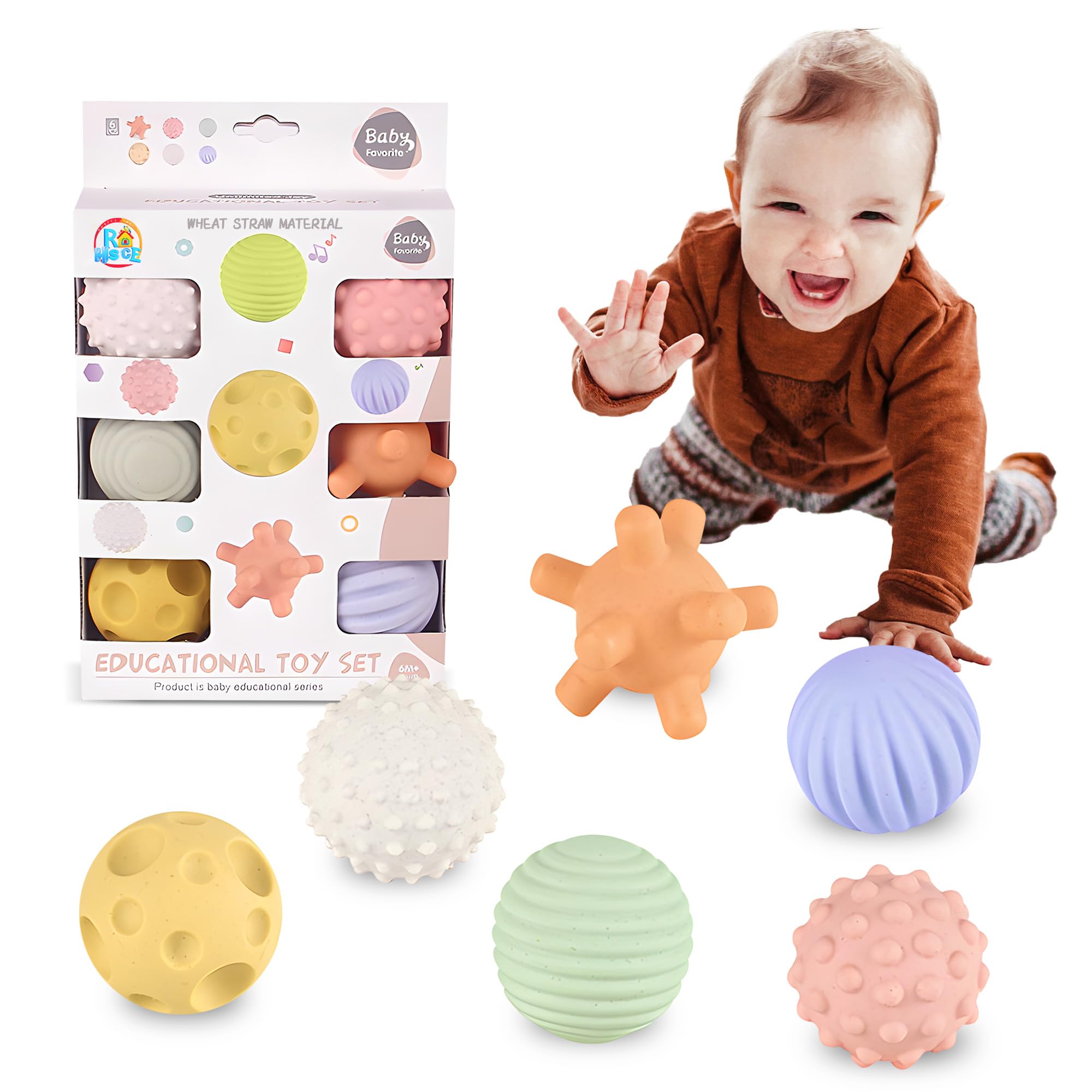 ROHSCE Textured Sensory Balls for Babies 3–12 Months