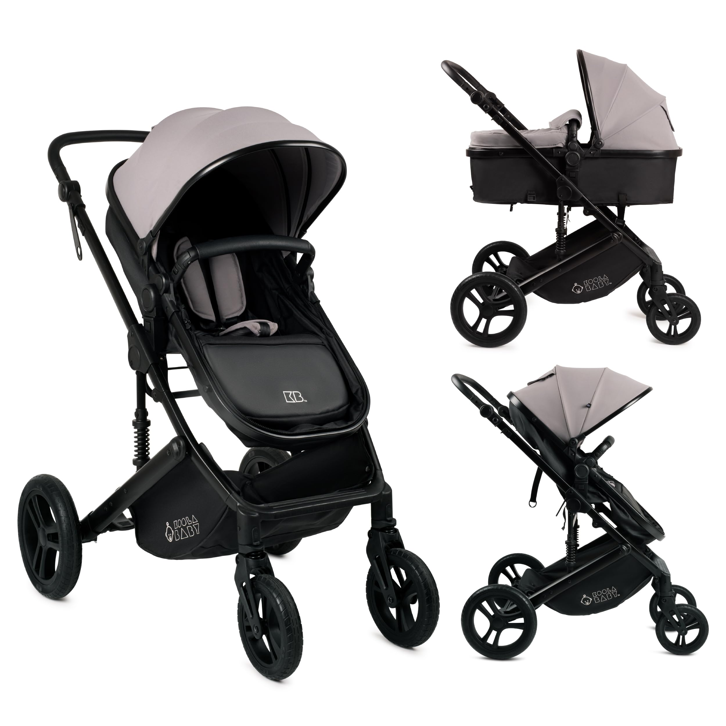 KOOLABABY 2-in-1 Foldable Stroller for Newborns and Toddlers