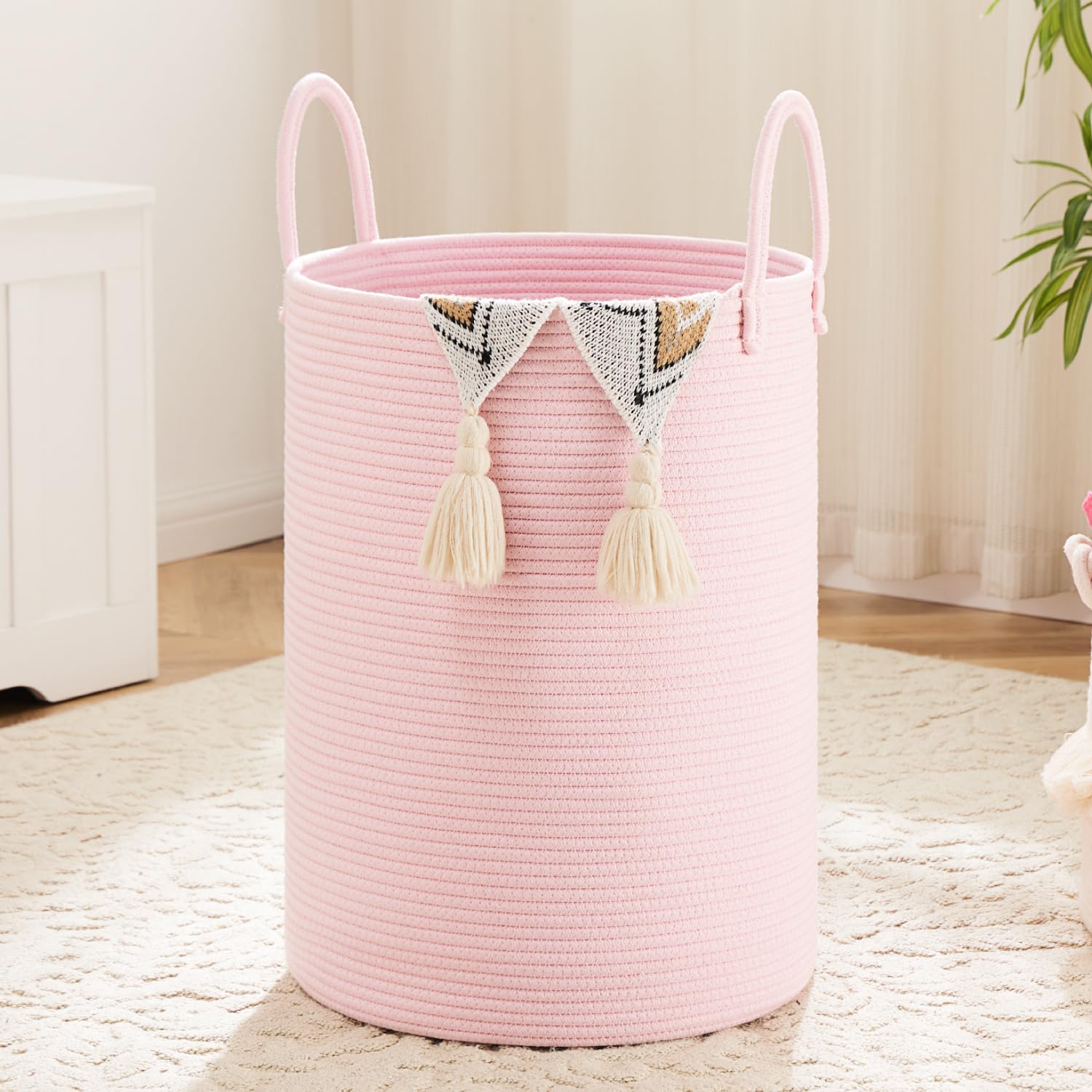 Artfeel 60L Woven Cotton Rope Laundry Hamper