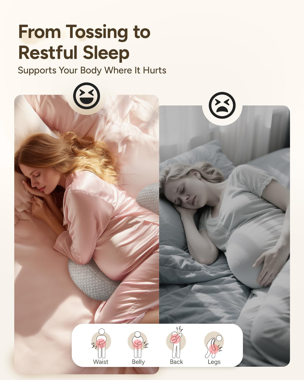 cozyyeah Pregnancy Wedge Pillow for Sleeping, Adjustable Maternity Pillow for Side Sleepers