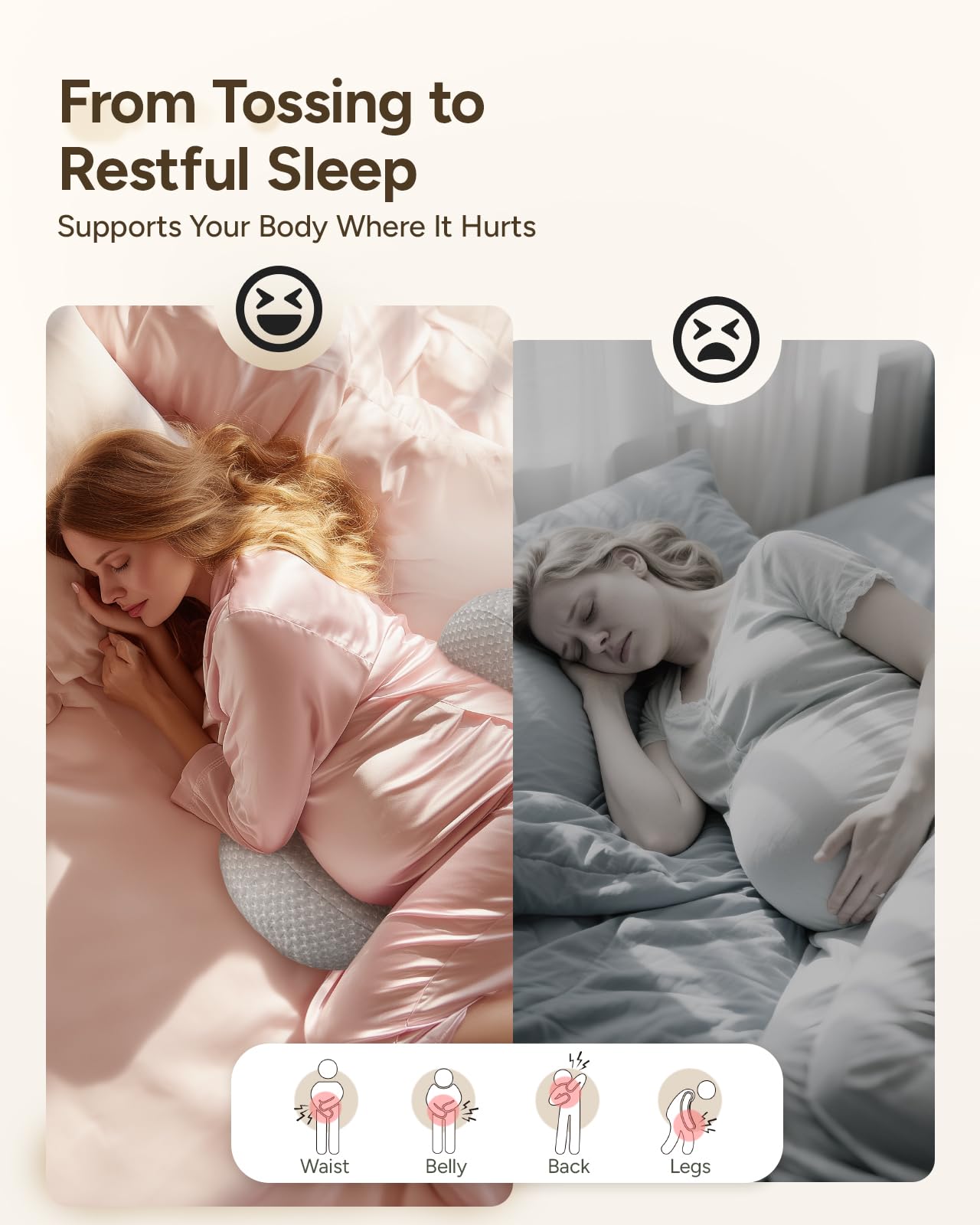 cozyyeah Pregnancy Wedge Pillow for Sleeping, Adjustable Maternity Pillow for Side Sleepers