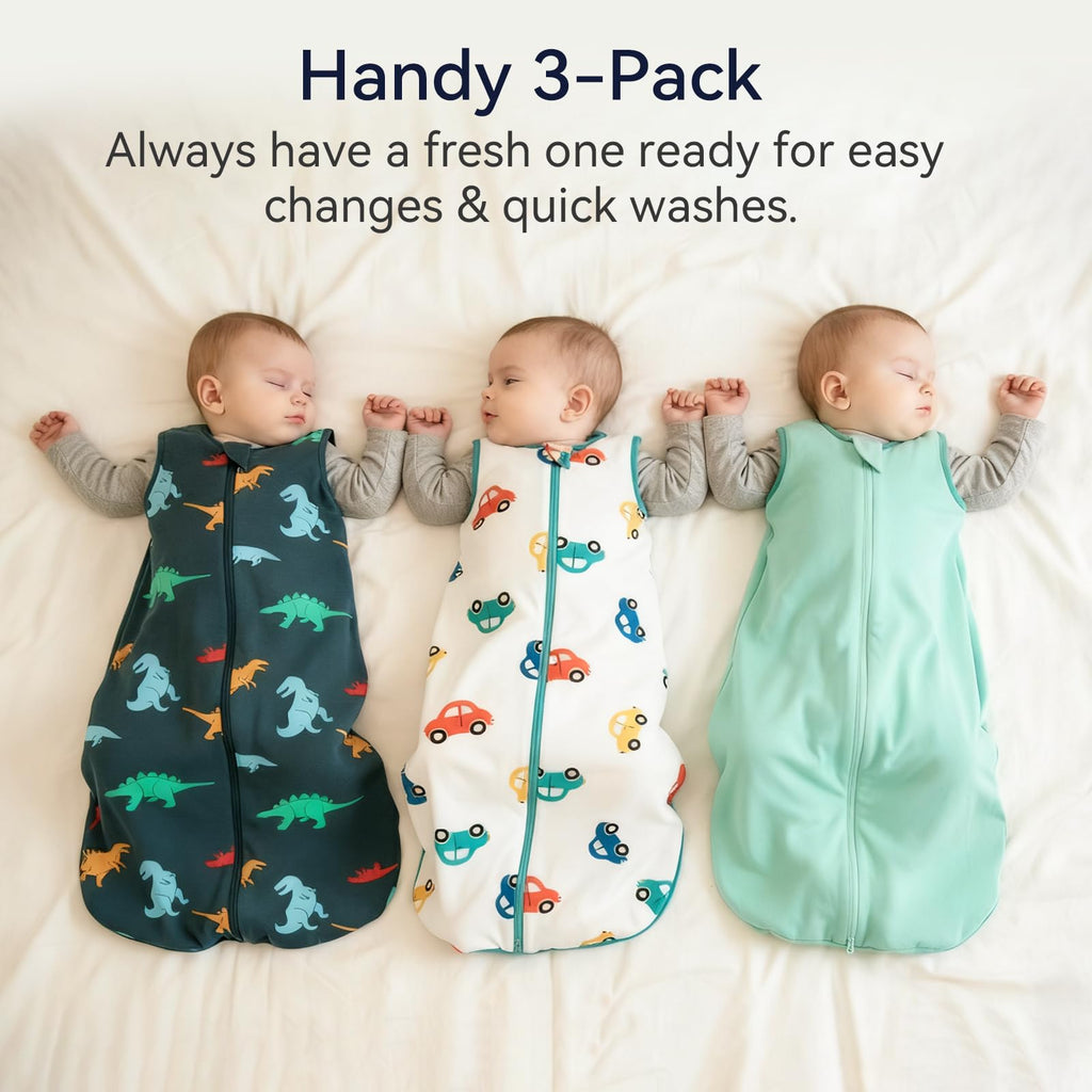WarmWrap 3-Pack Cotton Baby Sleep Sacks, 0.5 TOG