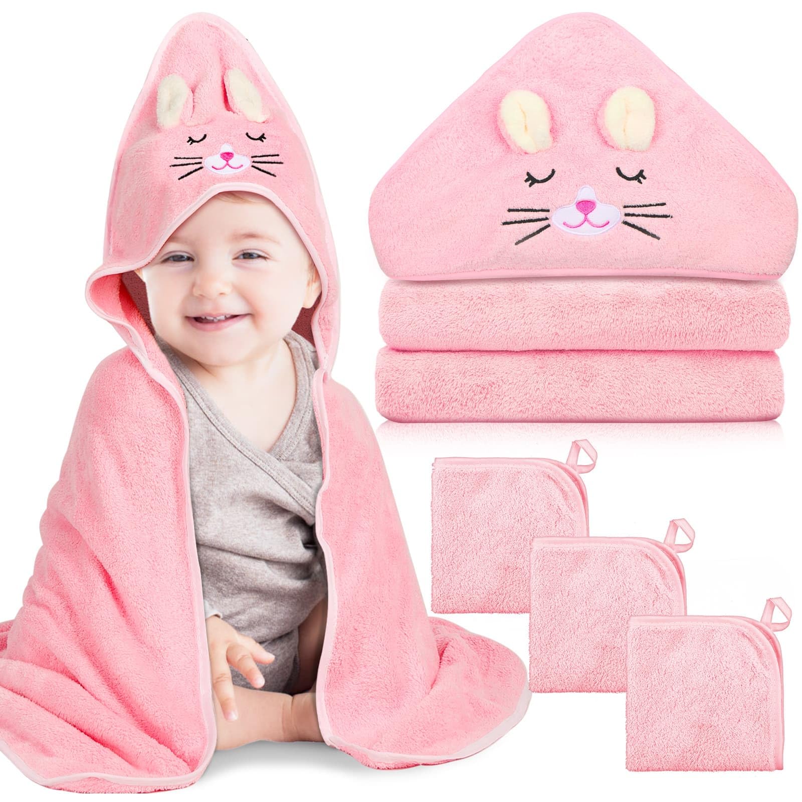 Sublaga Soft Absorbent Hooded Baby Bath Towel