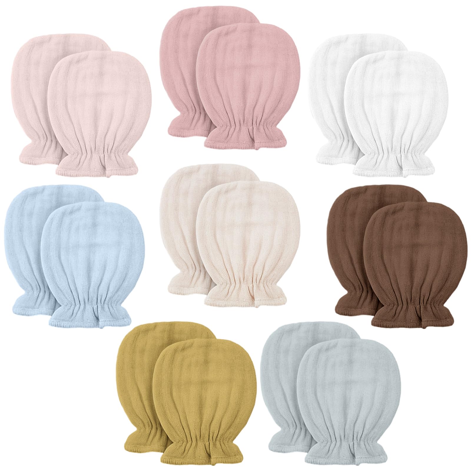 Jeere Newborn Muslin No-Scratch Mittens for 0–6 Months