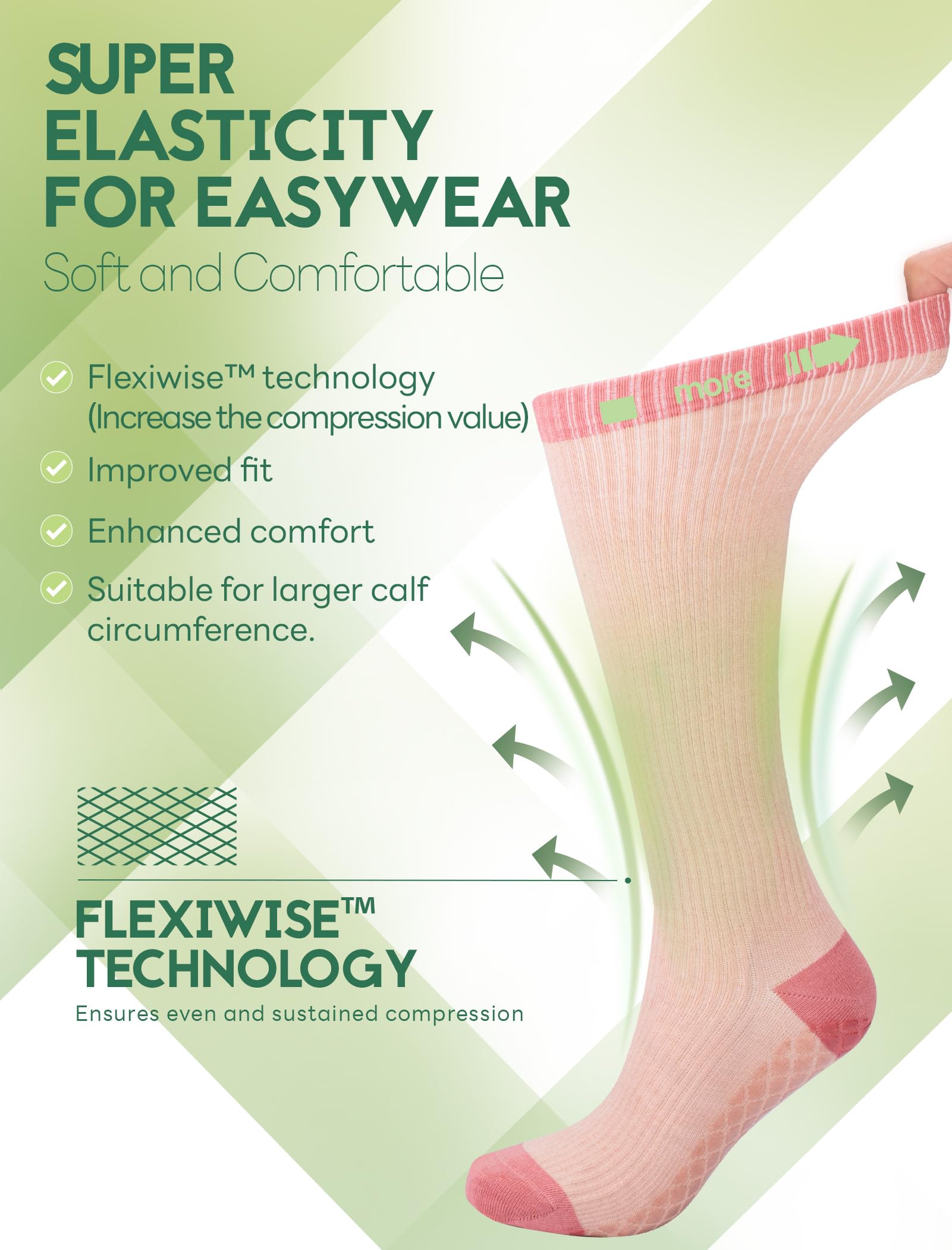 SONORAN Compression Socks for Pregnant Women (2/3 Pairs) 15-20 mmHg Bamboo Viscose Non-slip Sock for Nurses Pregnancy