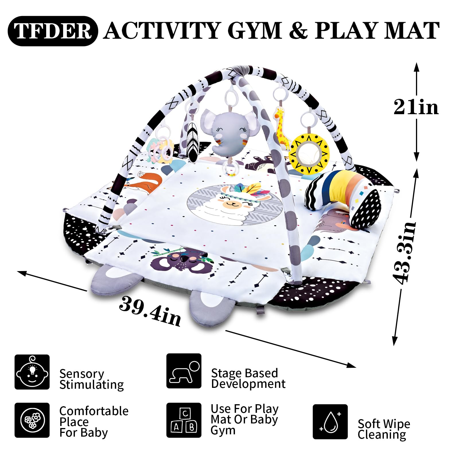 TFDER 8-in-1 Baby Gym, Tummy Time Mat and Ball Pit