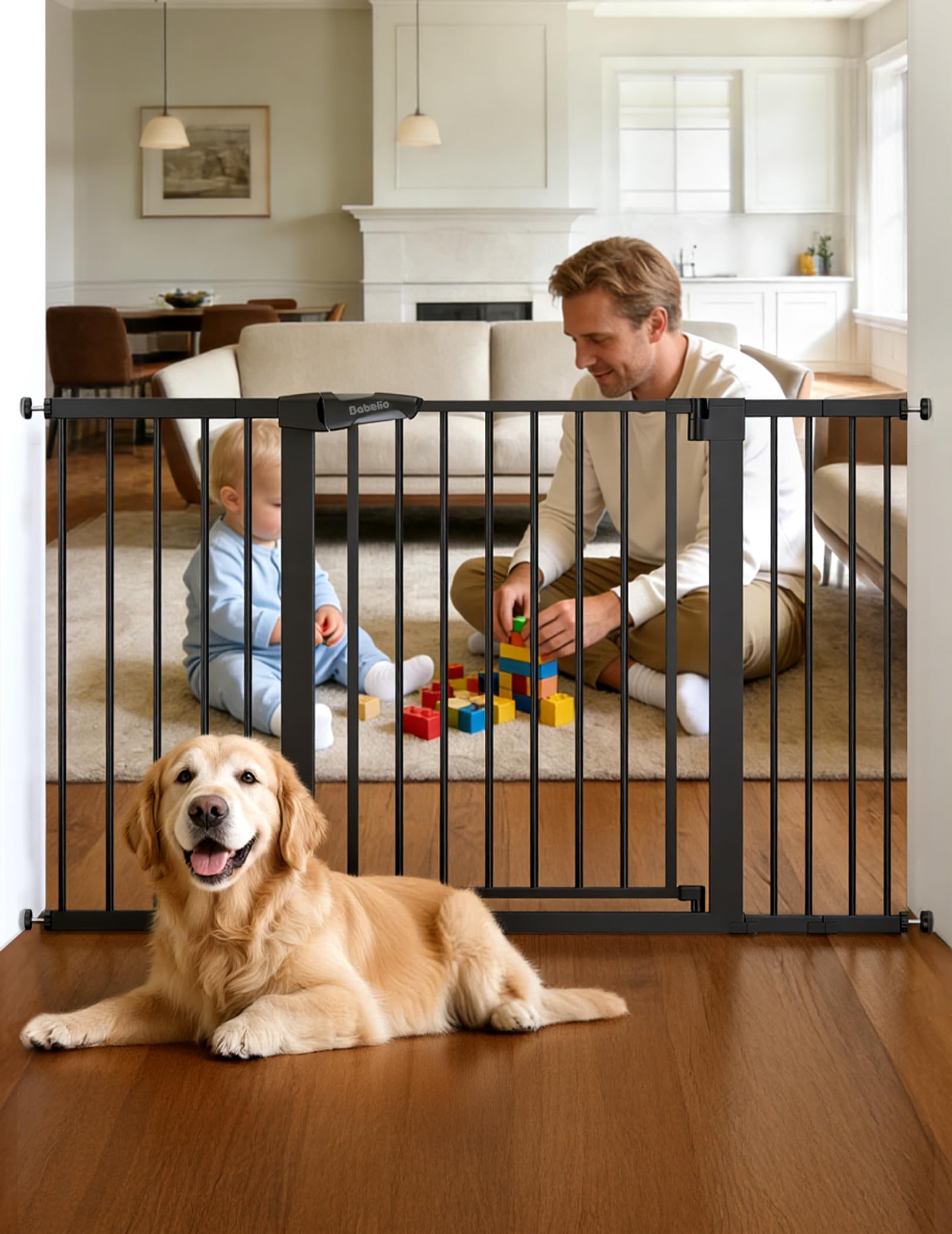 Babelio Auto-Close Baby Gate for Doorways and Stairs