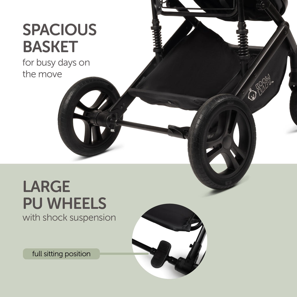 KOOLABABY 2-in-1 Foldable Stroller for Newborns and Toddlers