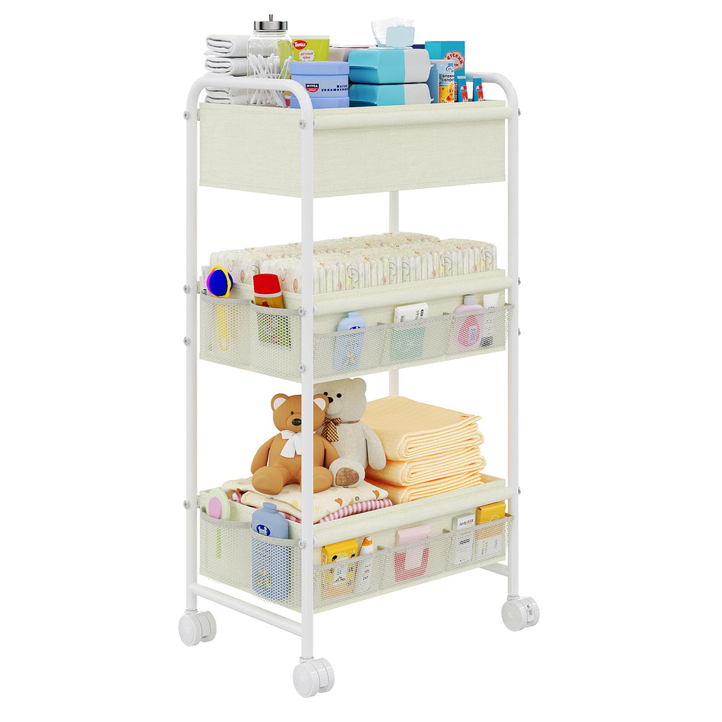 Cidaziya Rolling Baby Diaper Caddy and Storage Cart