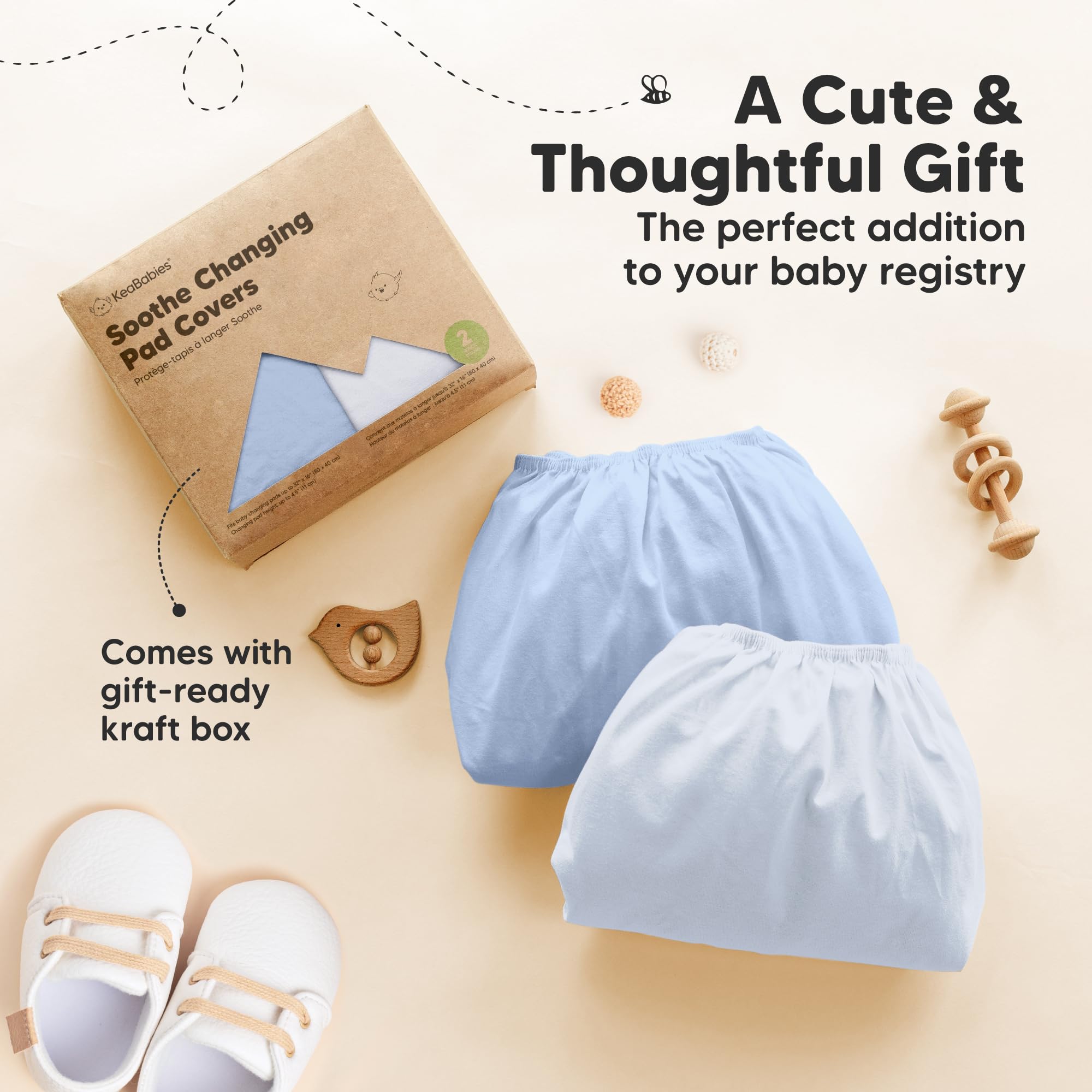 2-Pack Organic Cotton Changing Pad Covers for Babies