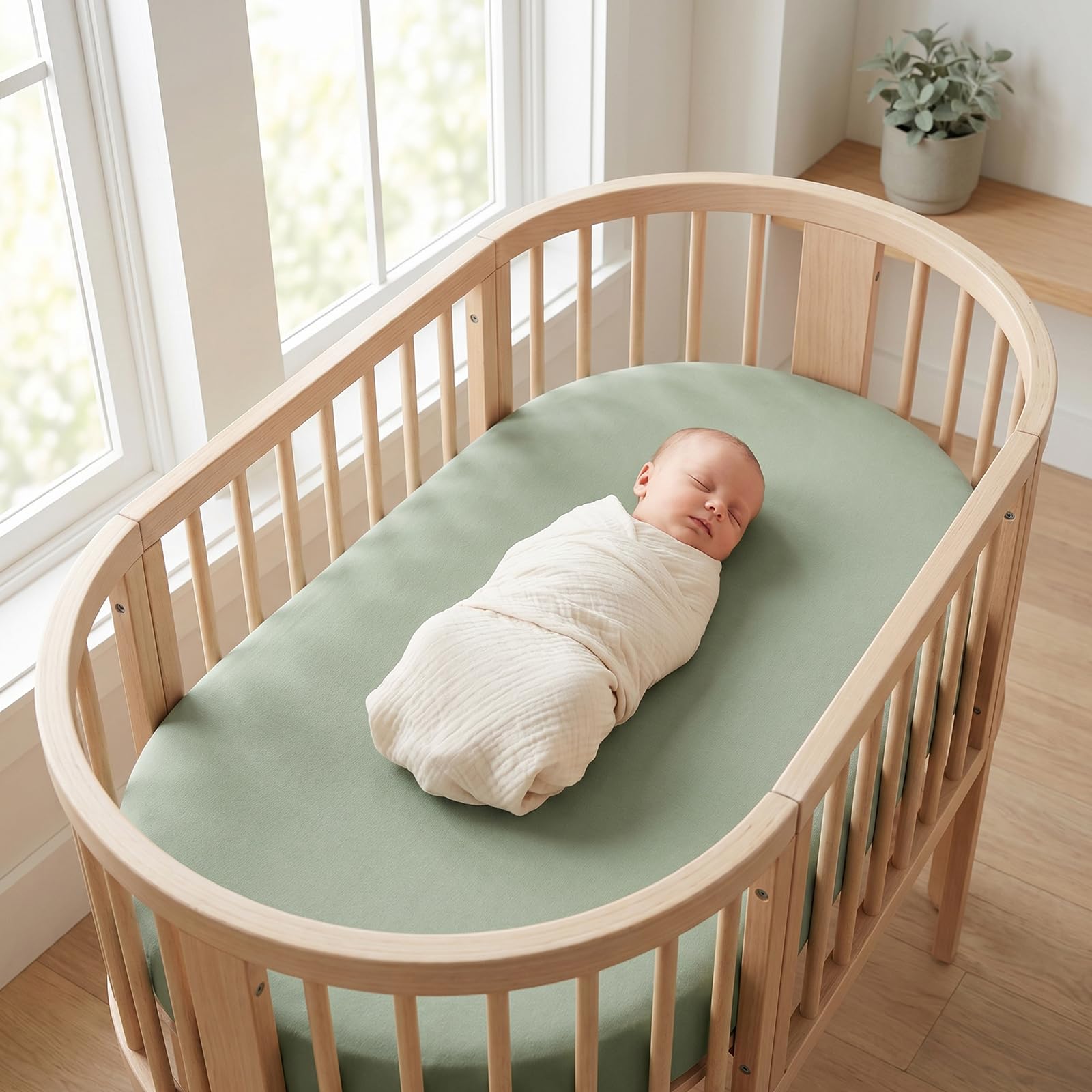 Soft Fitted Baby Bassinet Sheets with Snug Elastic Fit