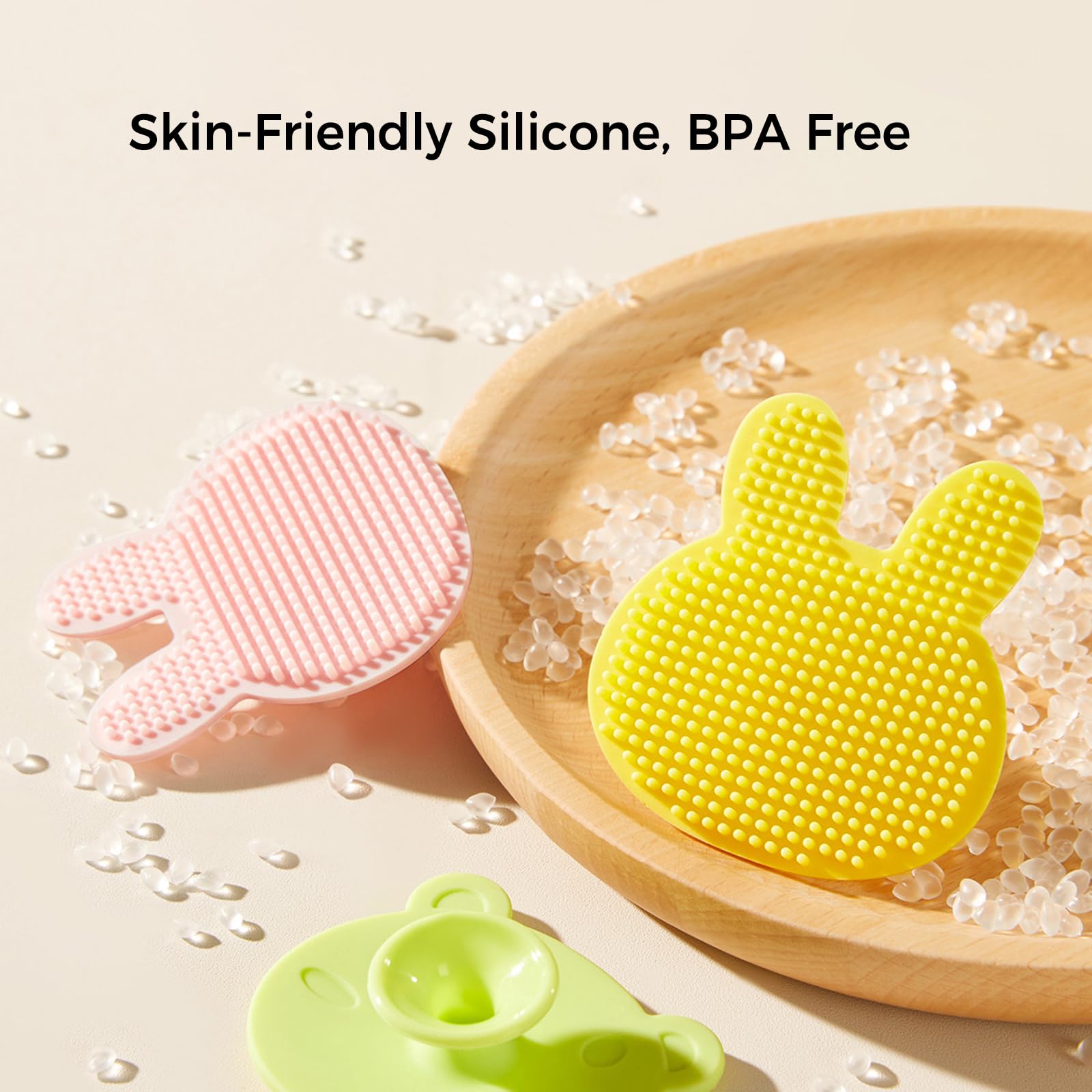 ihaveababy 3-Pack Silicone Baby Bath and Scalp Brushes