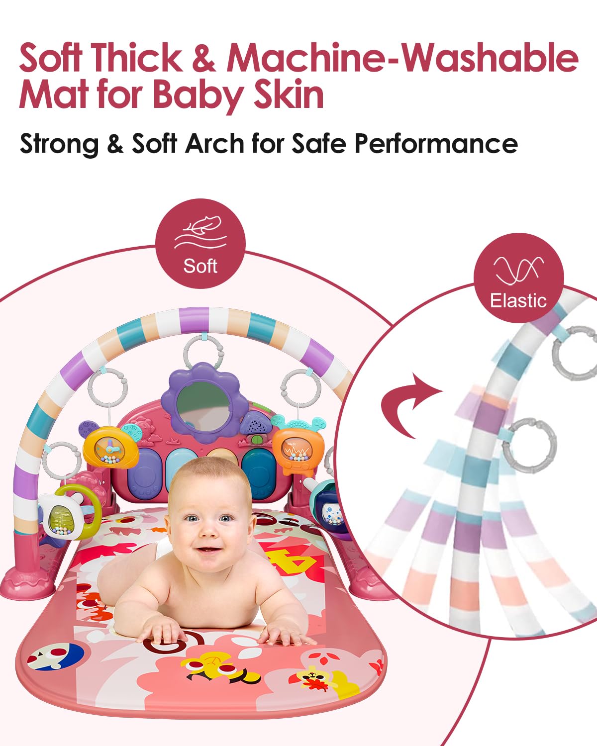 Dearlomum Piano Baby Play Gym and Tummy Time Mat