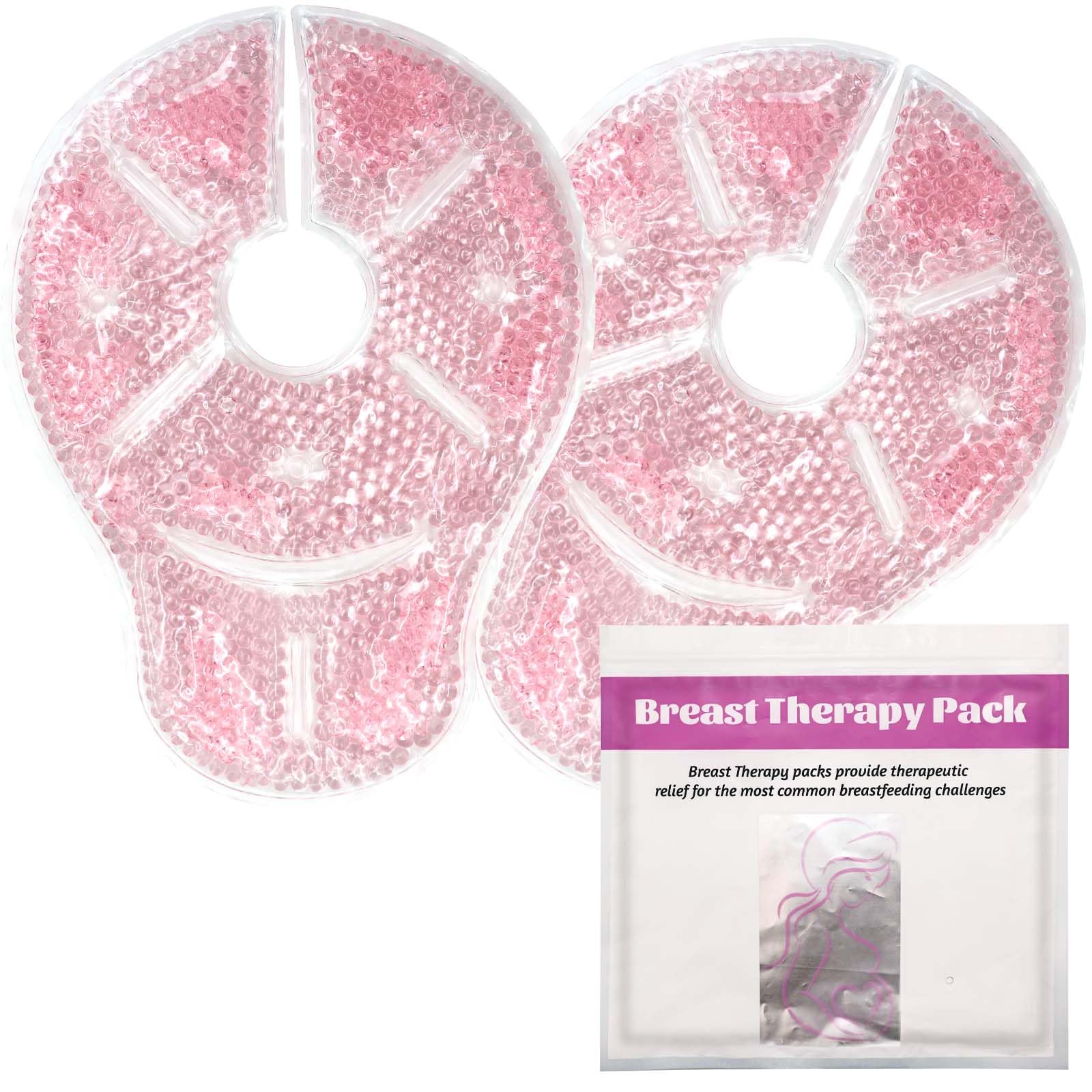 Breast Treatment Ice Pack Hot Cold Breast Pad, Nursing Pain, Mastitis, Swelling, Essential for Breastfeeding New Mothers, 2 Pack