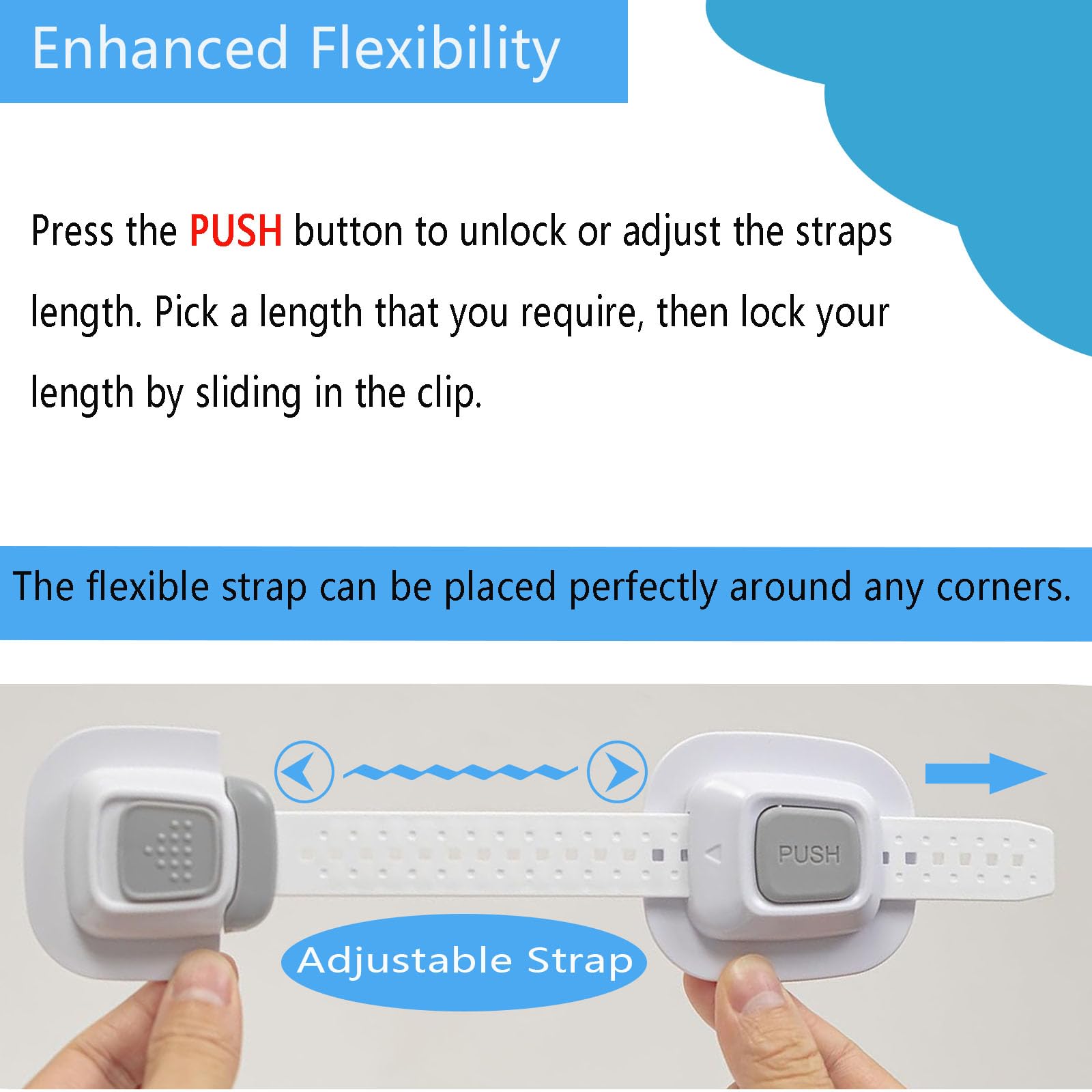 YEYA No-Drill Adhesive Anti-Tip Furniture Straps