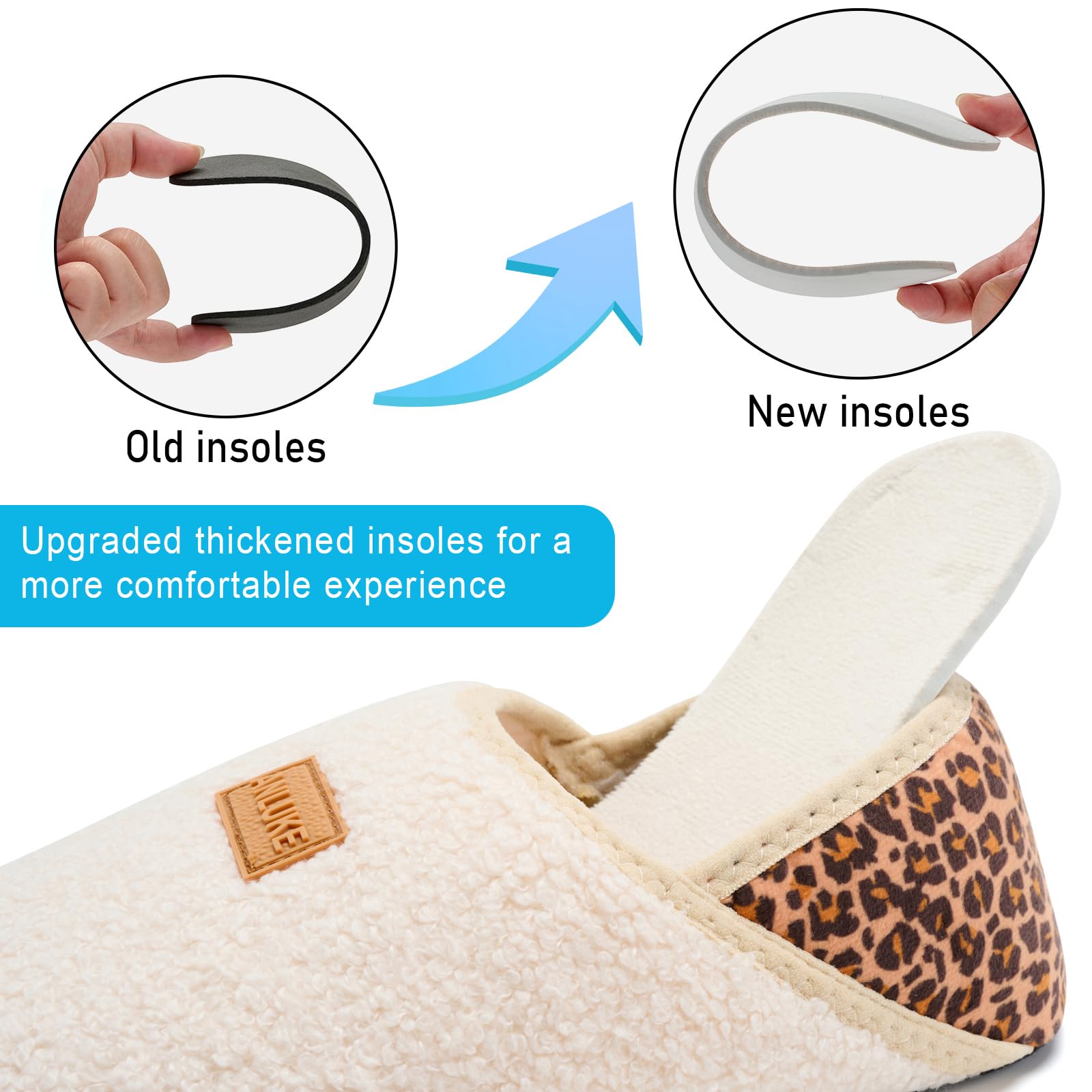 ANLUKE Slipper for Women Men Slipper Socks Fuzzy House Shoes Rubber Sole Slip On Soft-Lightweight Non Slip Indoor/Outdoor