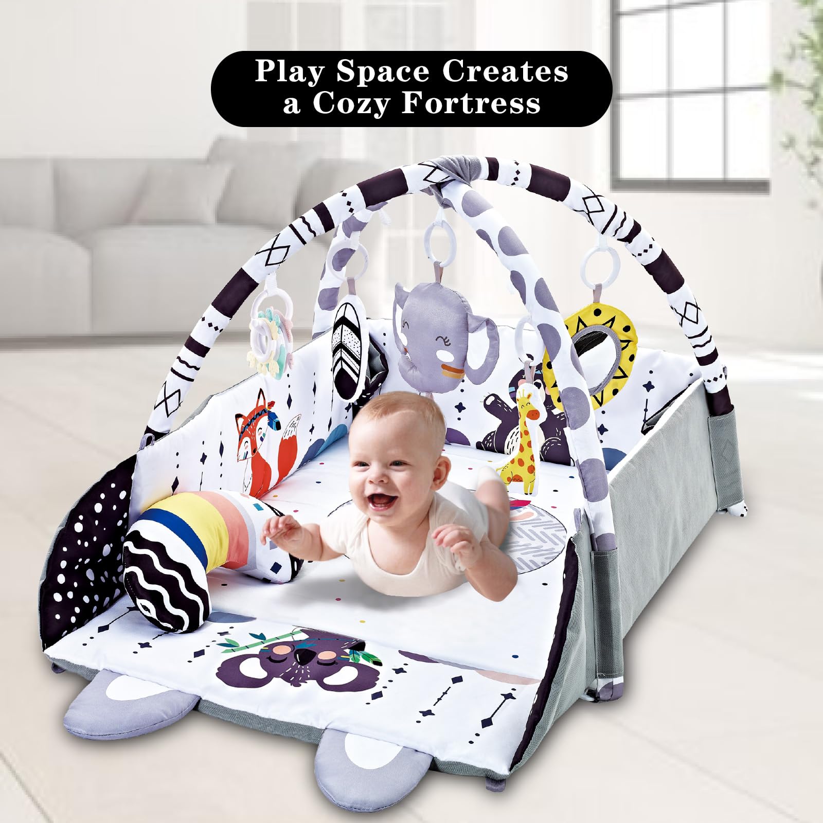 TFDER 8-in-1 Baby Gym, Tummy Time Mat and Ball Pit