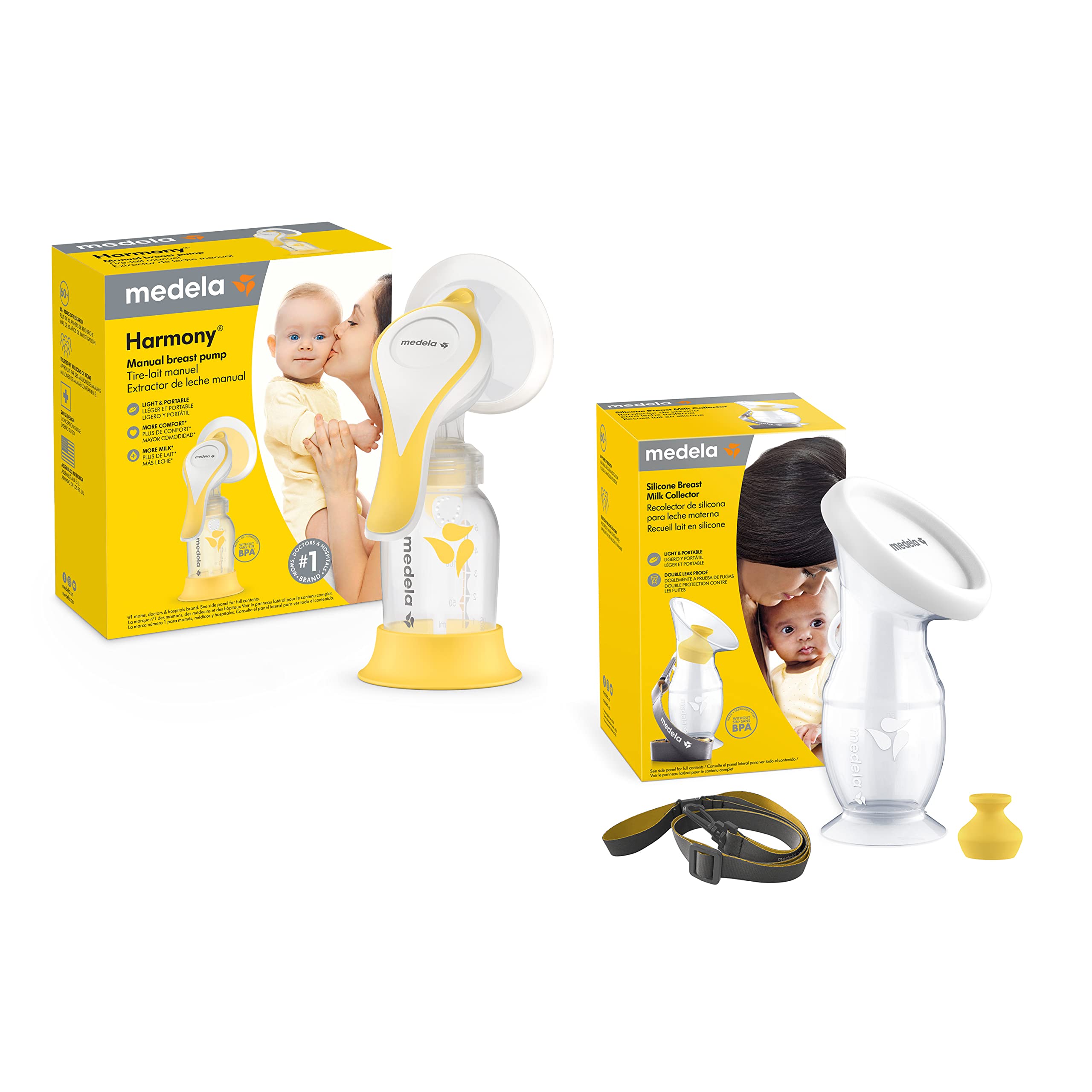 Medela Harmony Manual Breast Pump, Colostrum Collection and Feeding Kit, Silicone Breast Milk Collector, Collect, Store, Feed, and Pump