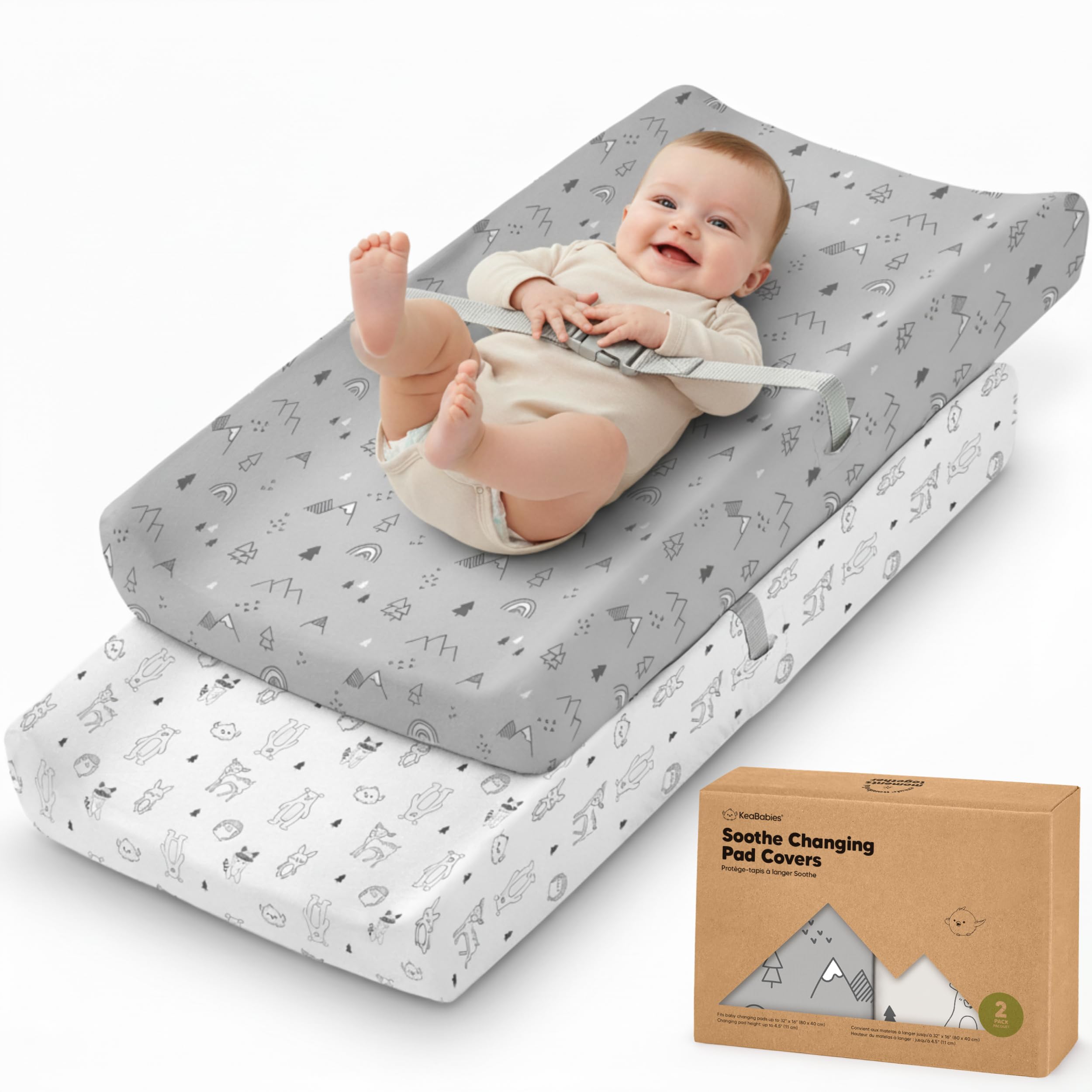 2-Pack Organic Cotton Changing Pad Covers for Babies