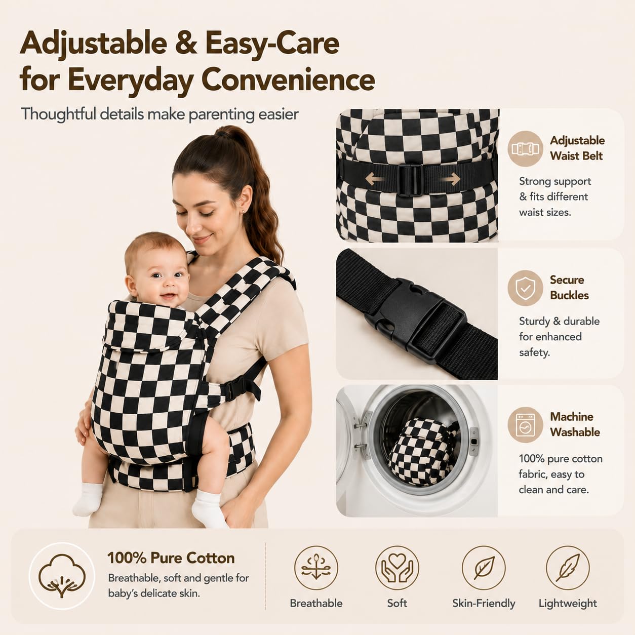 Ergonomic 3-Position Baby Carrier for Newborns to Toddlers
