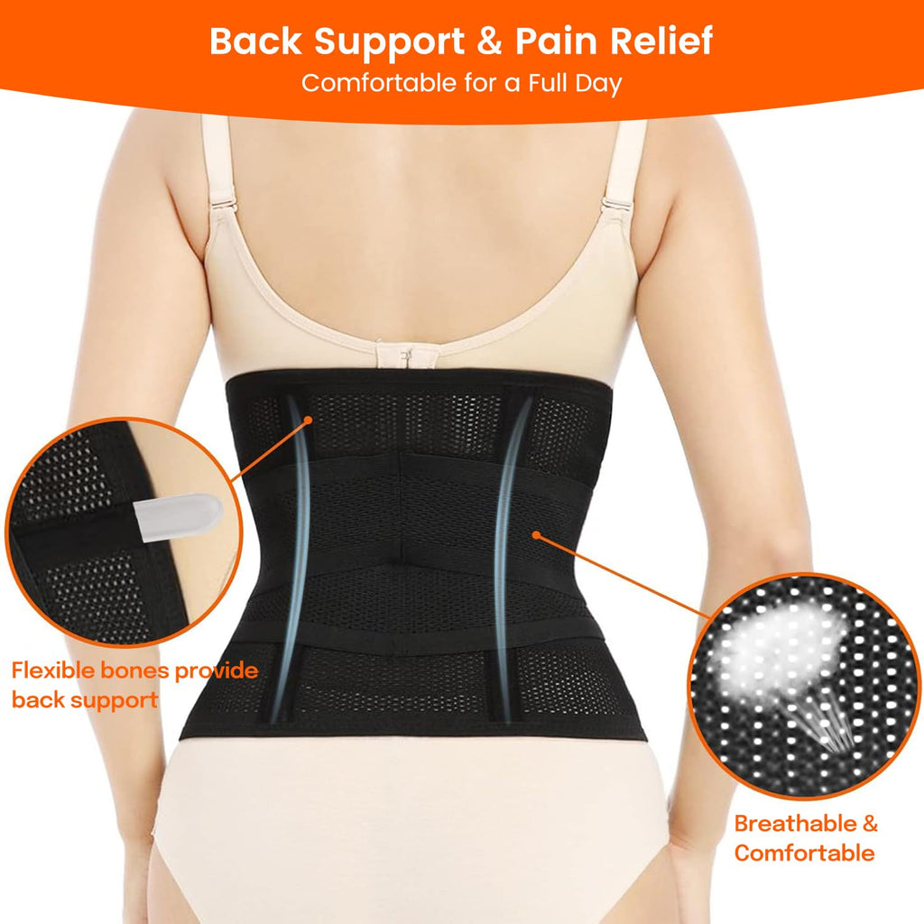 Postpartum Belly Band Support: 2 Adjustable Straps for Abdomen Compression | Helps Relieve Incision & Back Pain After C-Section during Getting Up, Coughing & Breastfeeding
