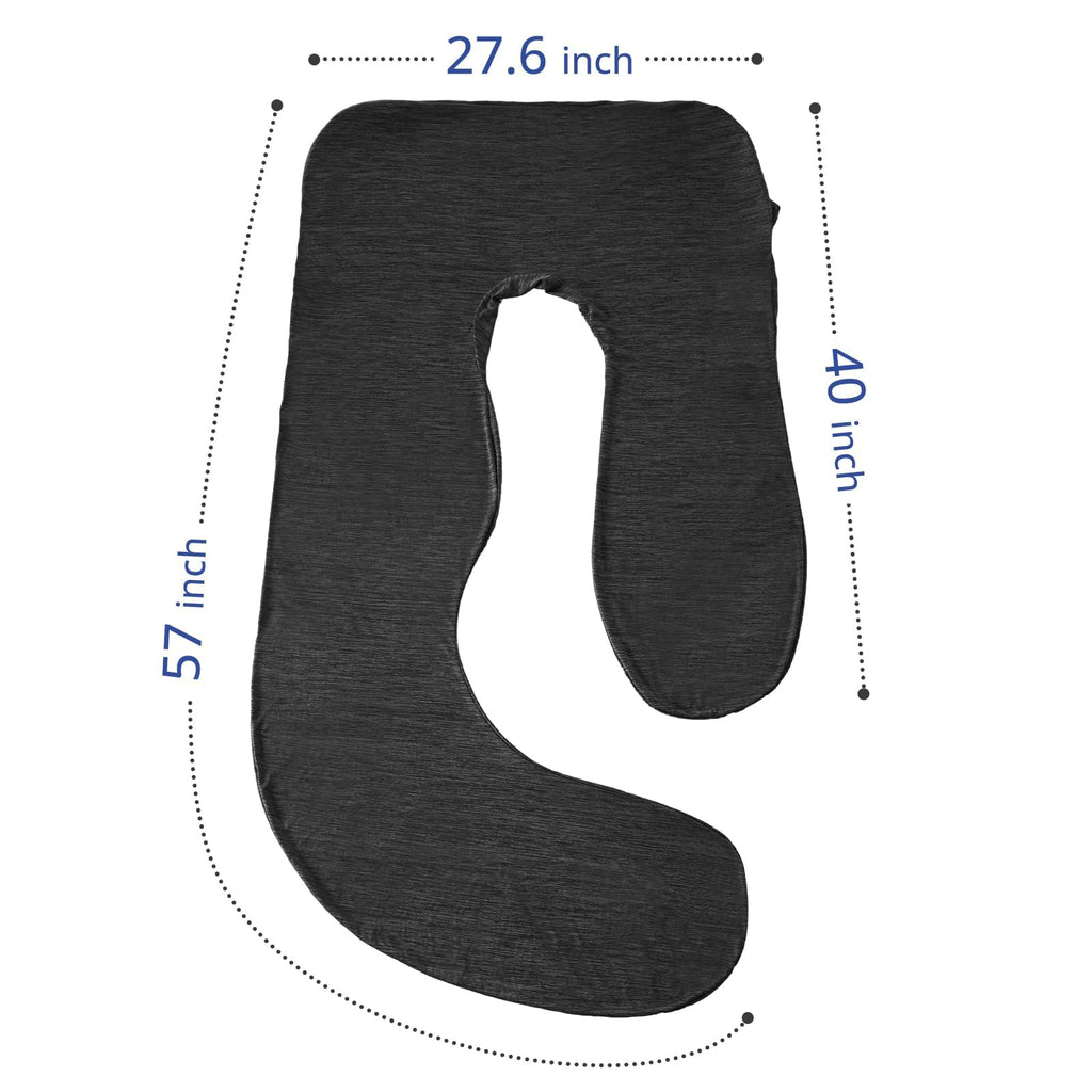 Sasttie J-Shape Cool Knit Maternity Pillow Case for Pregnant Woman
