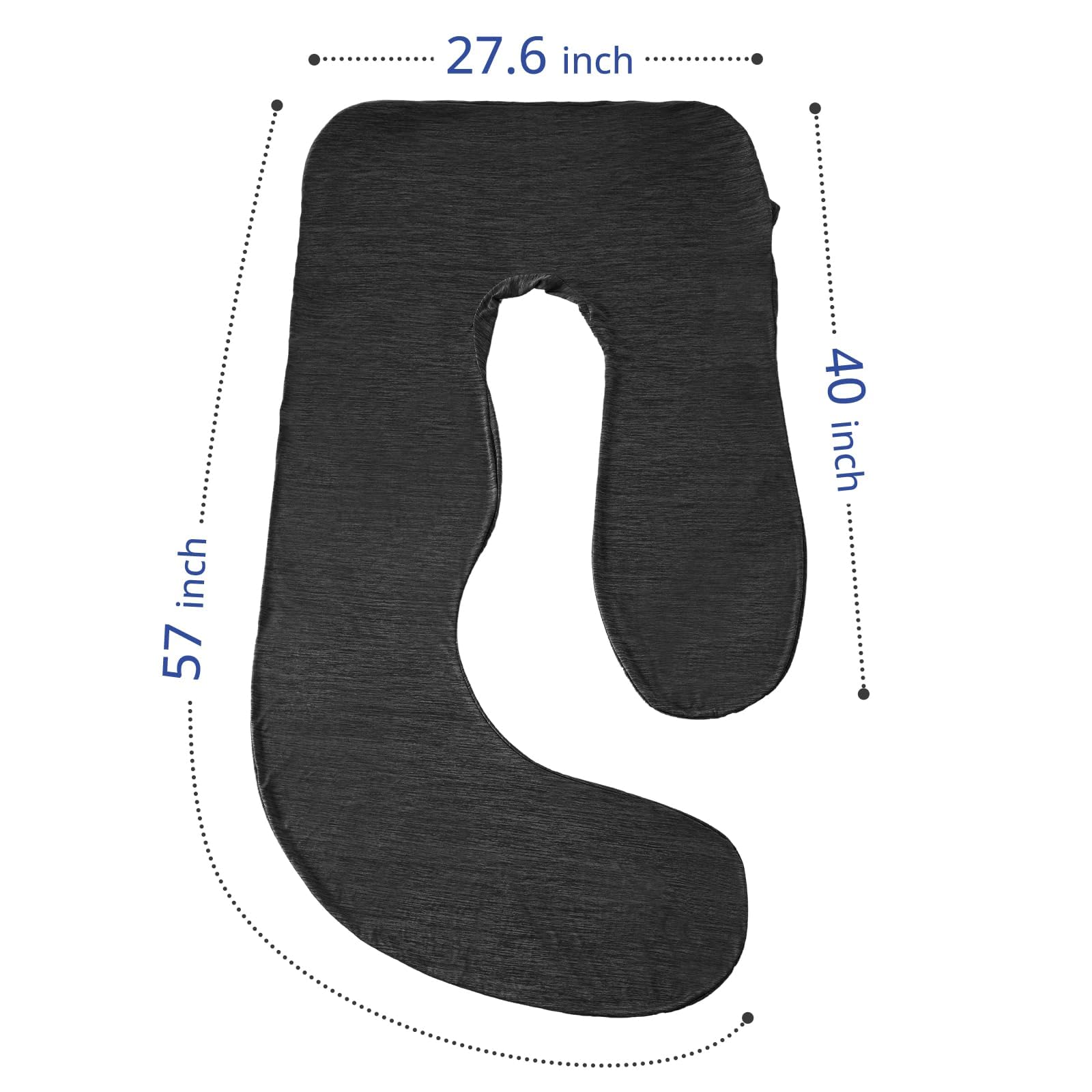 Sasttie J-Shape Cool Knit Maternity Pillow Case for Pregnant Woman