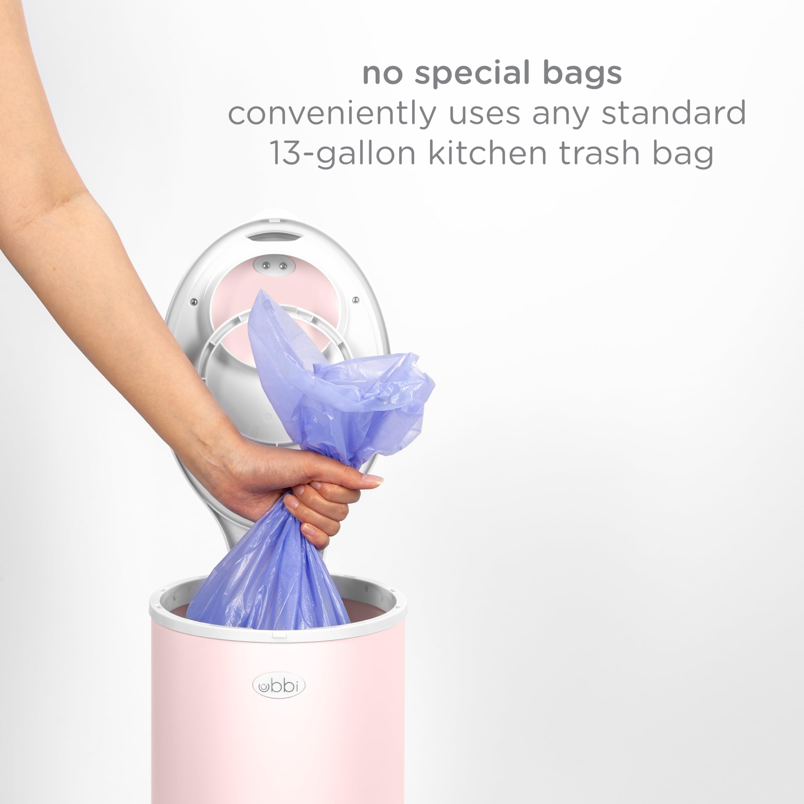 Ubbi Steel Odor-Locking Diaper Pail with Standard Bags