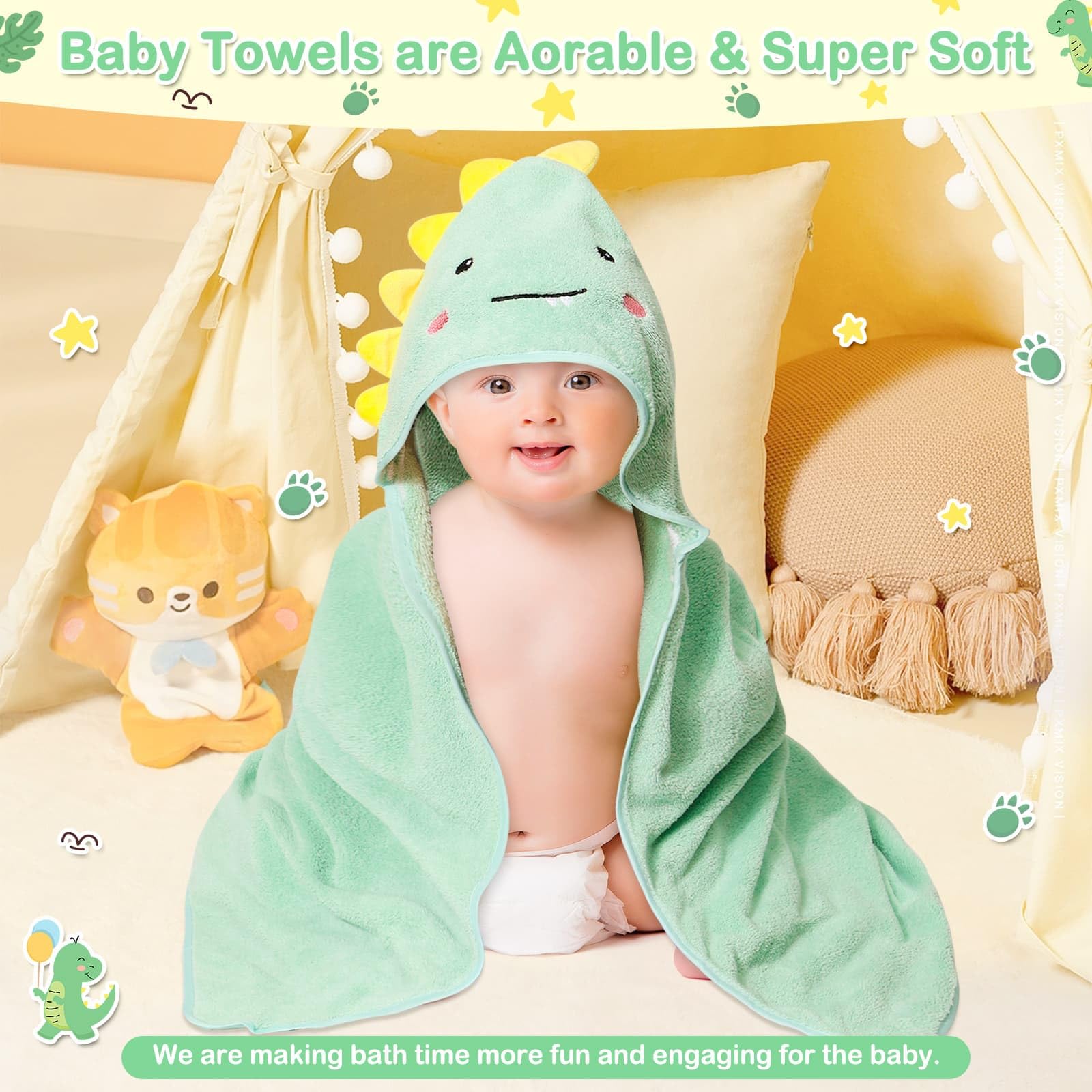 Sublaga Soft Absorbent Hooded Baby Bath Towel