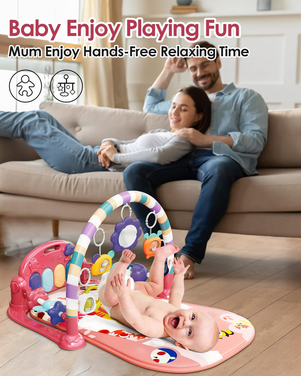 Dearlomum Piano Baby Play Gym and Tummy Time Mat