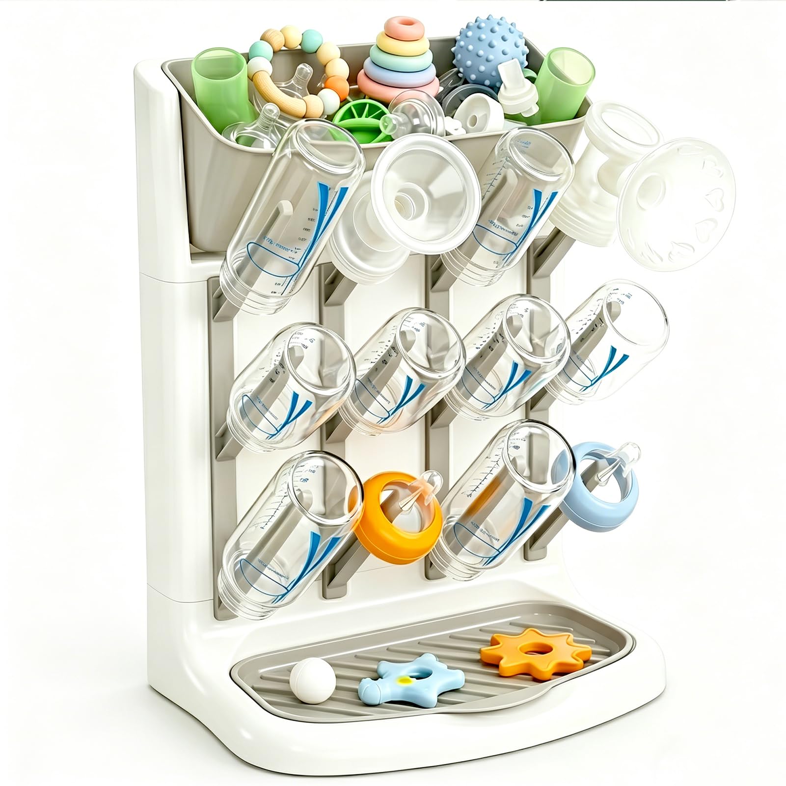GoMaihe Space-Saving Vertical Baby Bottle Drying Rack