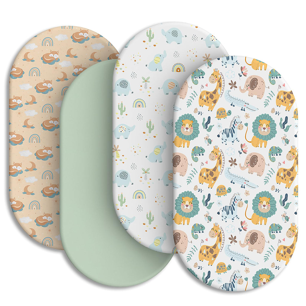 Soft Fitted Baby Bassinet Sheets with Snug Elastic Fit