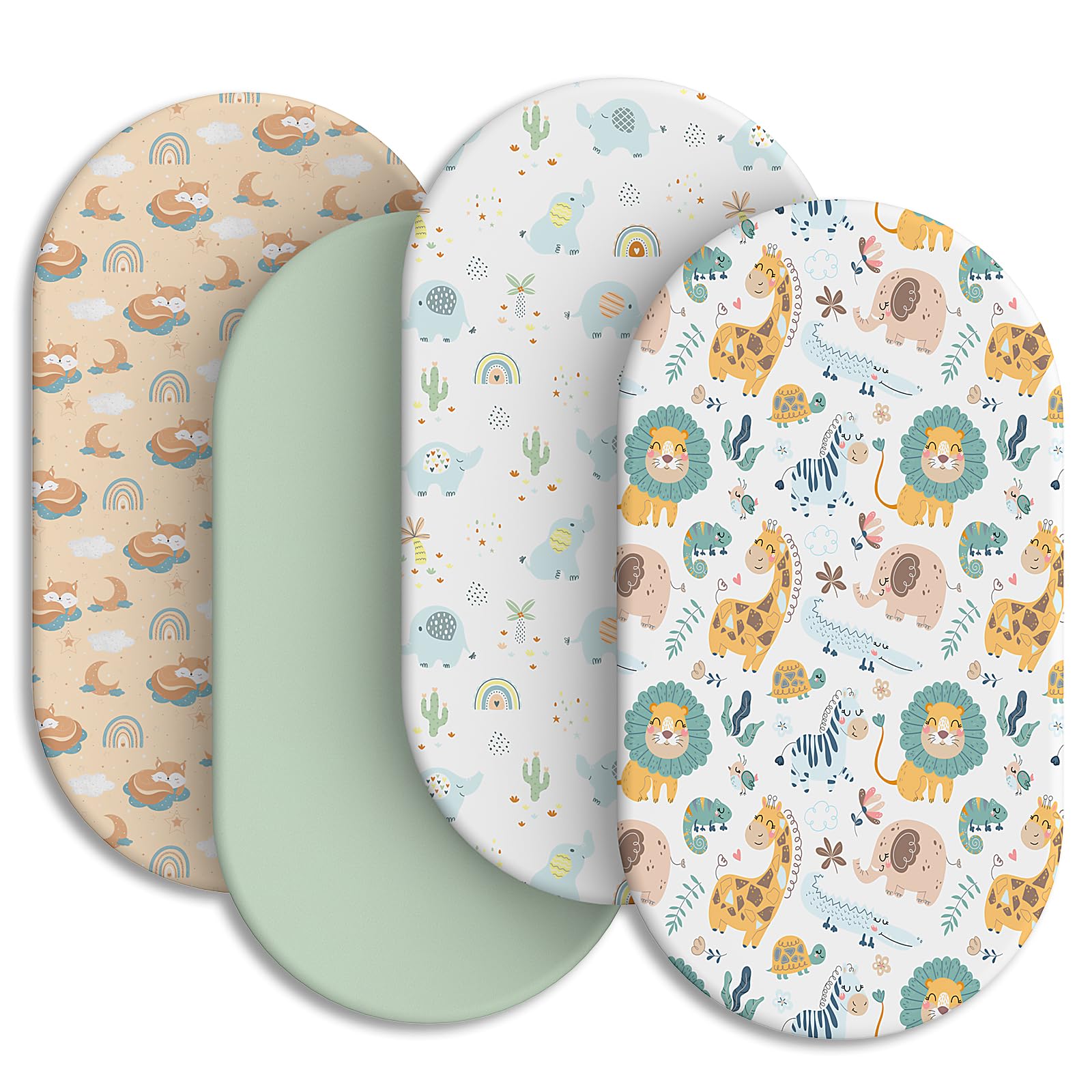 Soft Fitted Baby Bassinet Sheets with Snug Elastic Fit