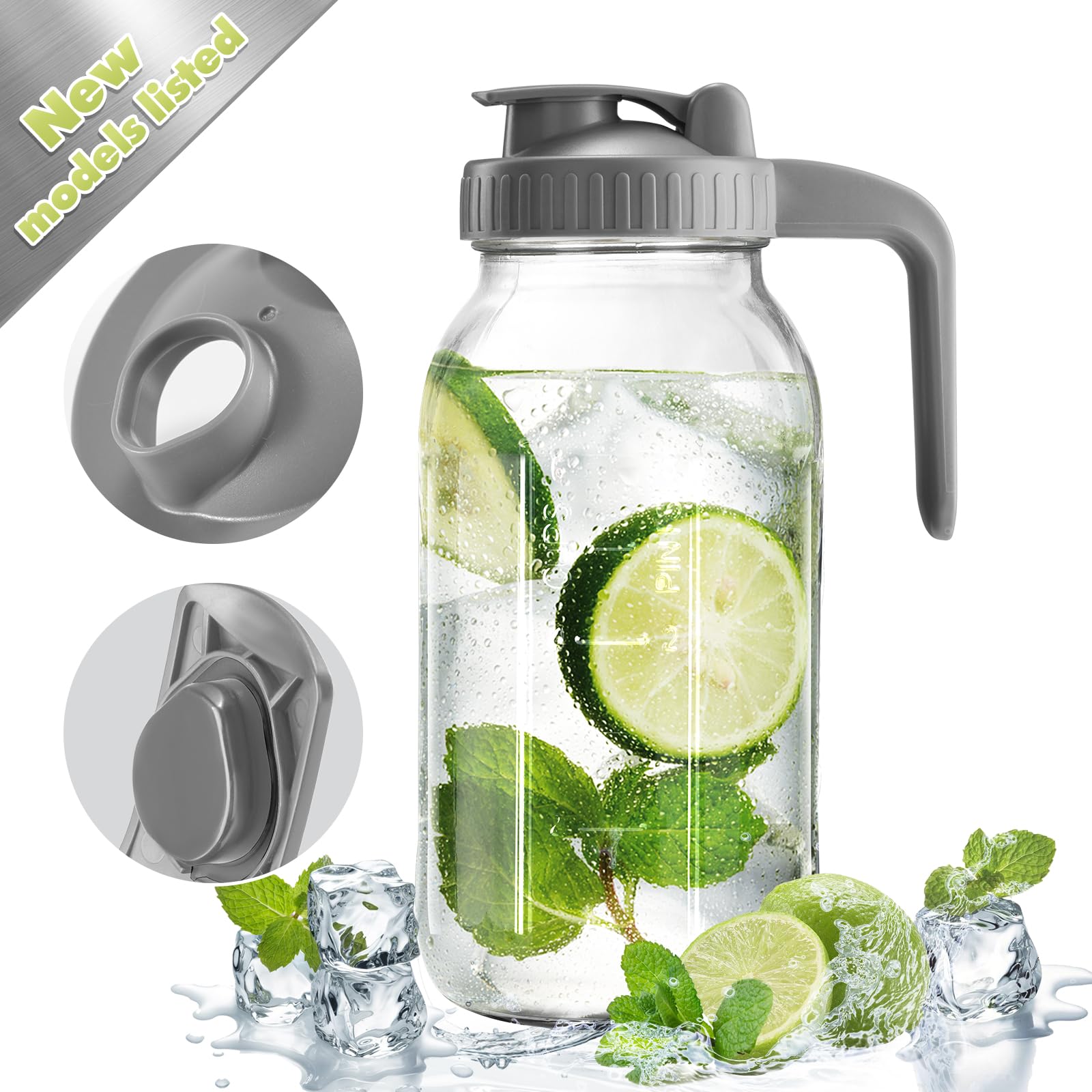 32 oz Glass Breast Milk Pitcher with Leakproof Lid