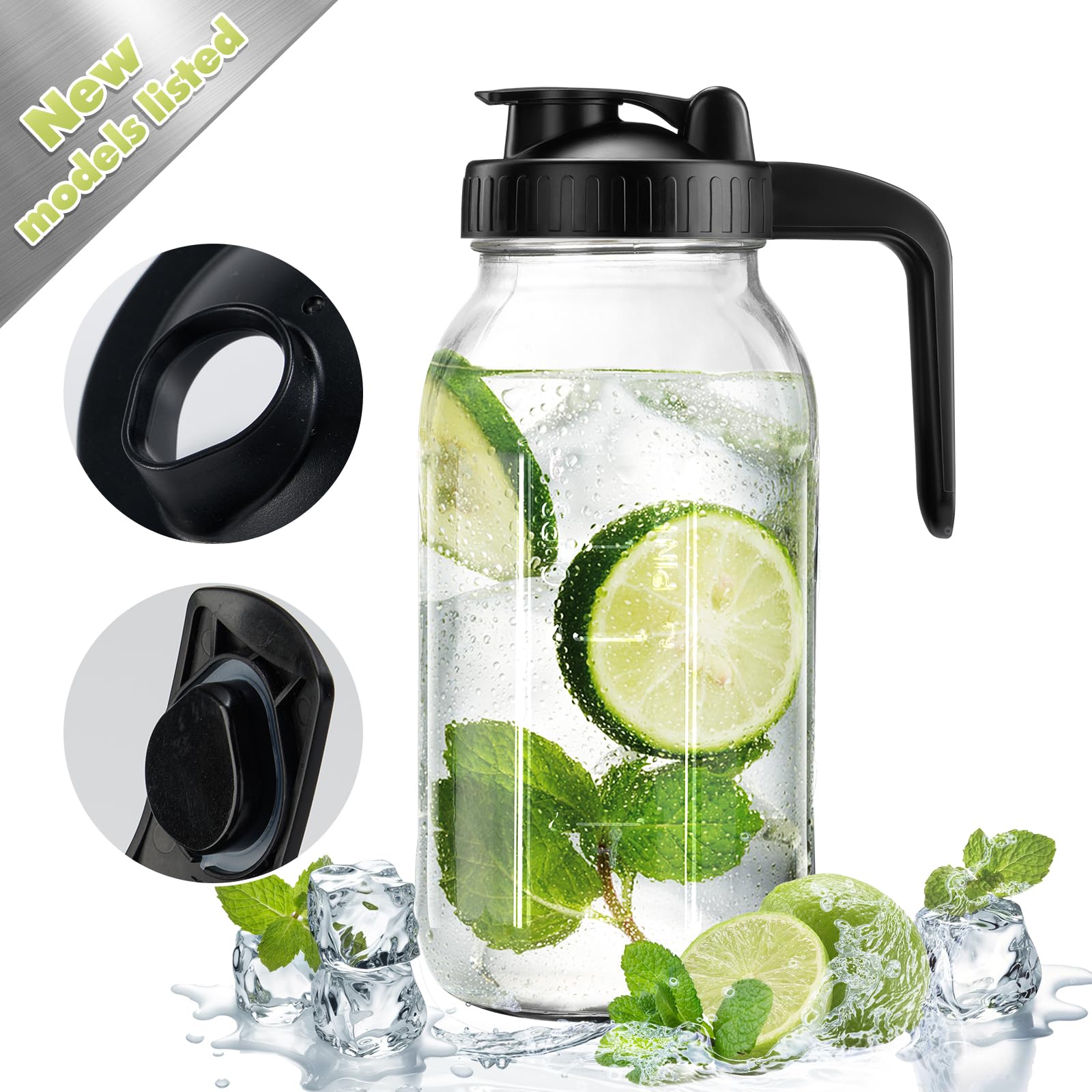 32 oz Glass Breast Milk Pitcher with Leakproof Lid