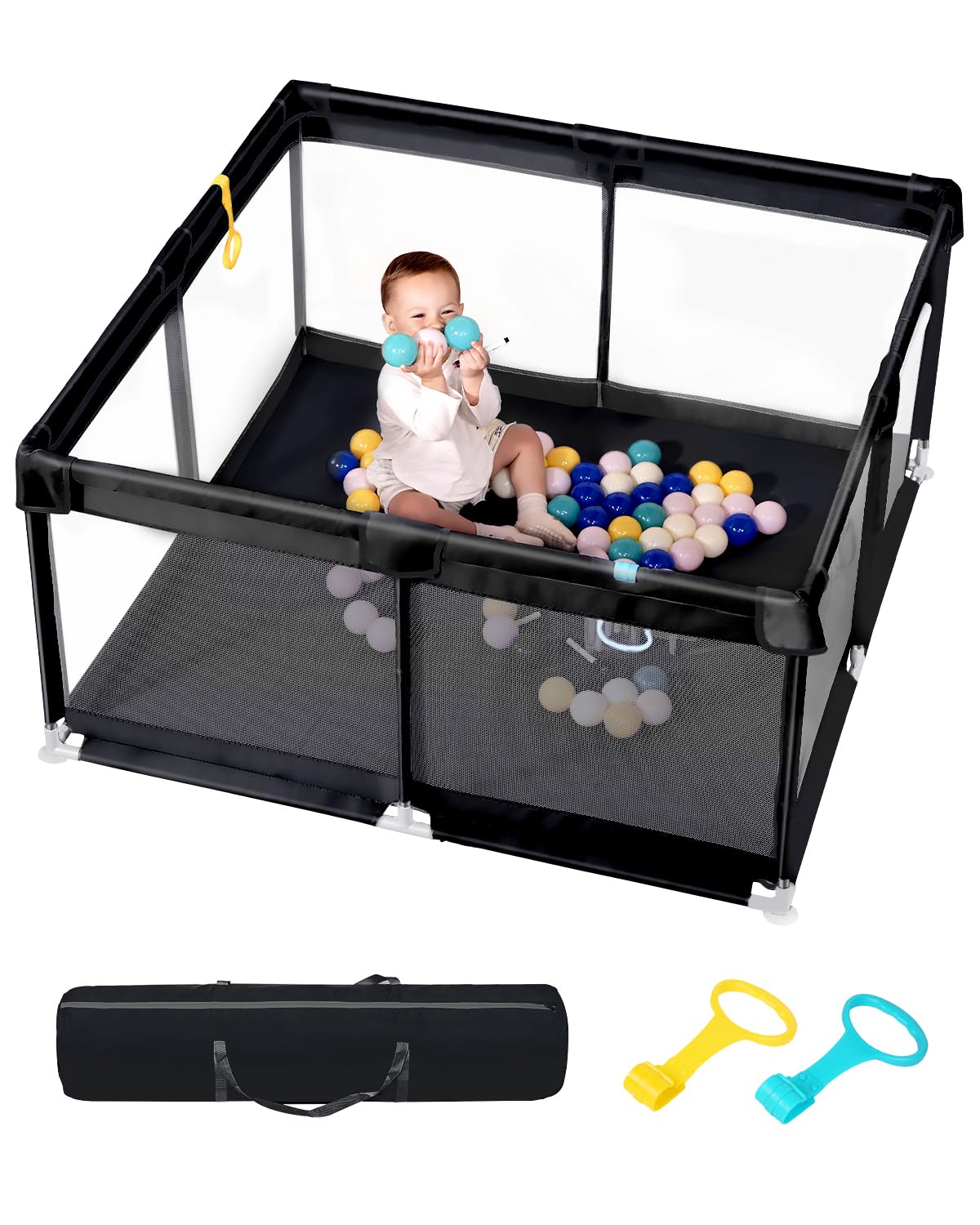 Dearlomum Extra-Large Baby Playpen with Soft Mesh Fence
