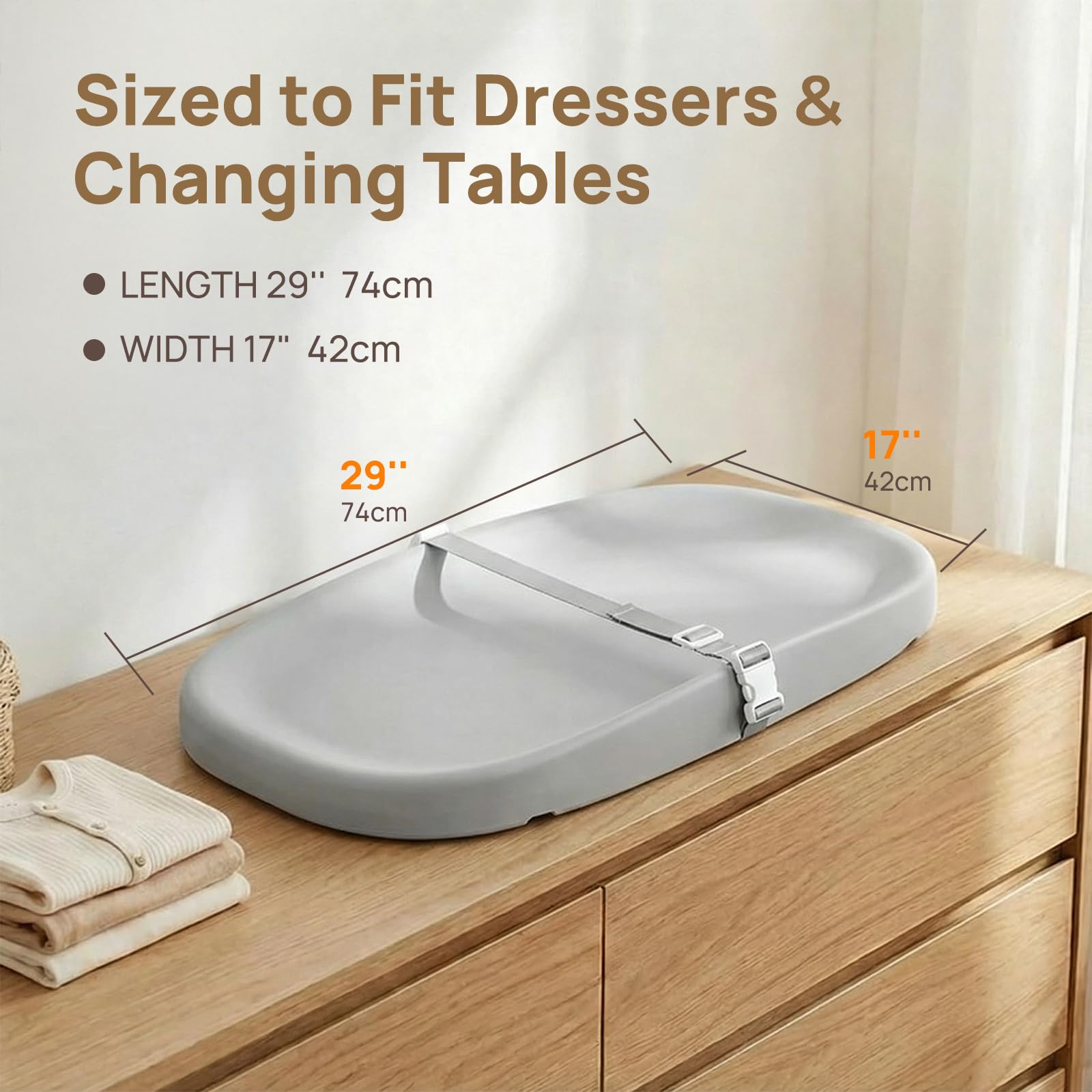 Papablic Wipeable Baby Changing Pad for Dressers