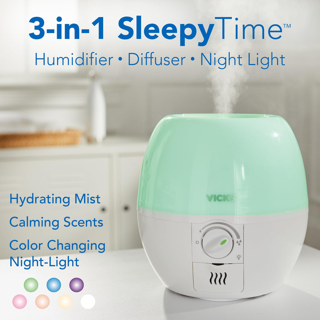 Vicks 3-in-1 SleepyTime Cool Mist Nursery Humidifier for Baby