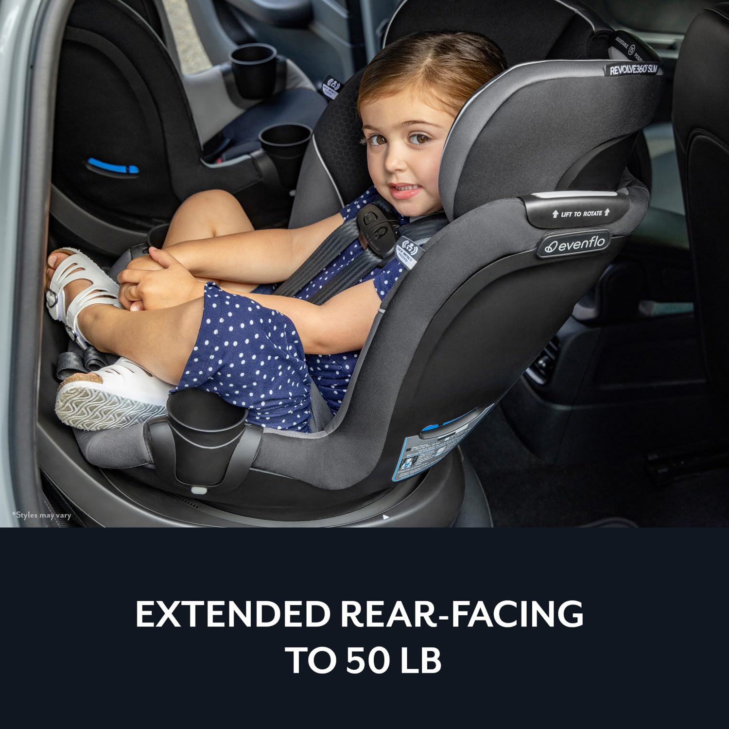 Evenflo Revolve360 Slim 2-in-1 Rotating Car Seat for Baby