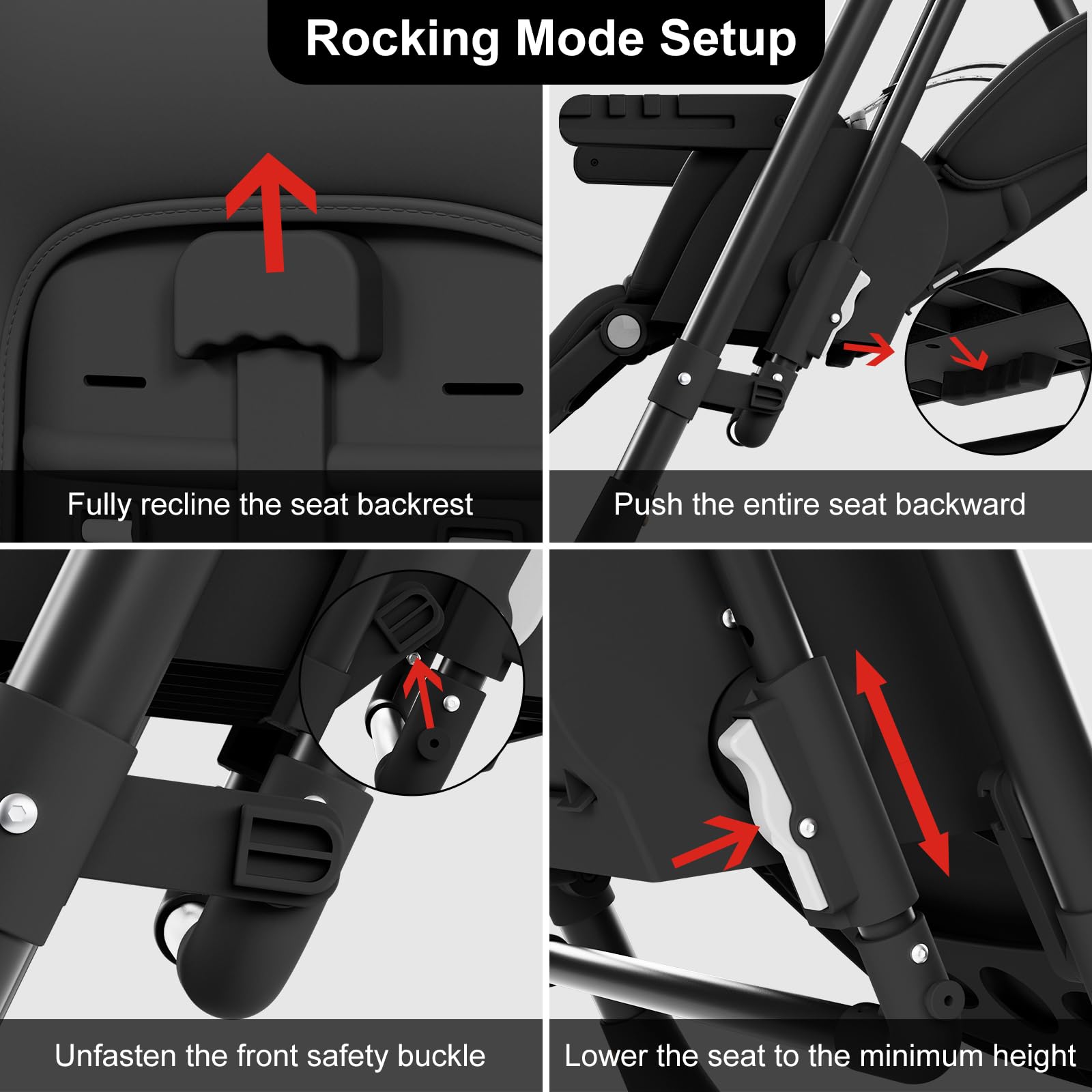 3-in-1 Foldable High Chair and Adjustable Baby Rocker