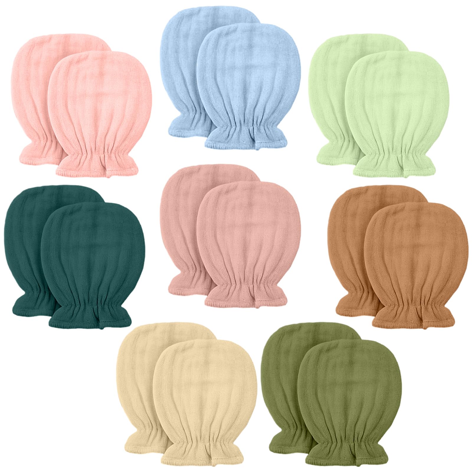 Jeere Newborn Muslin No-Scratch Mittens for 0–6 Months