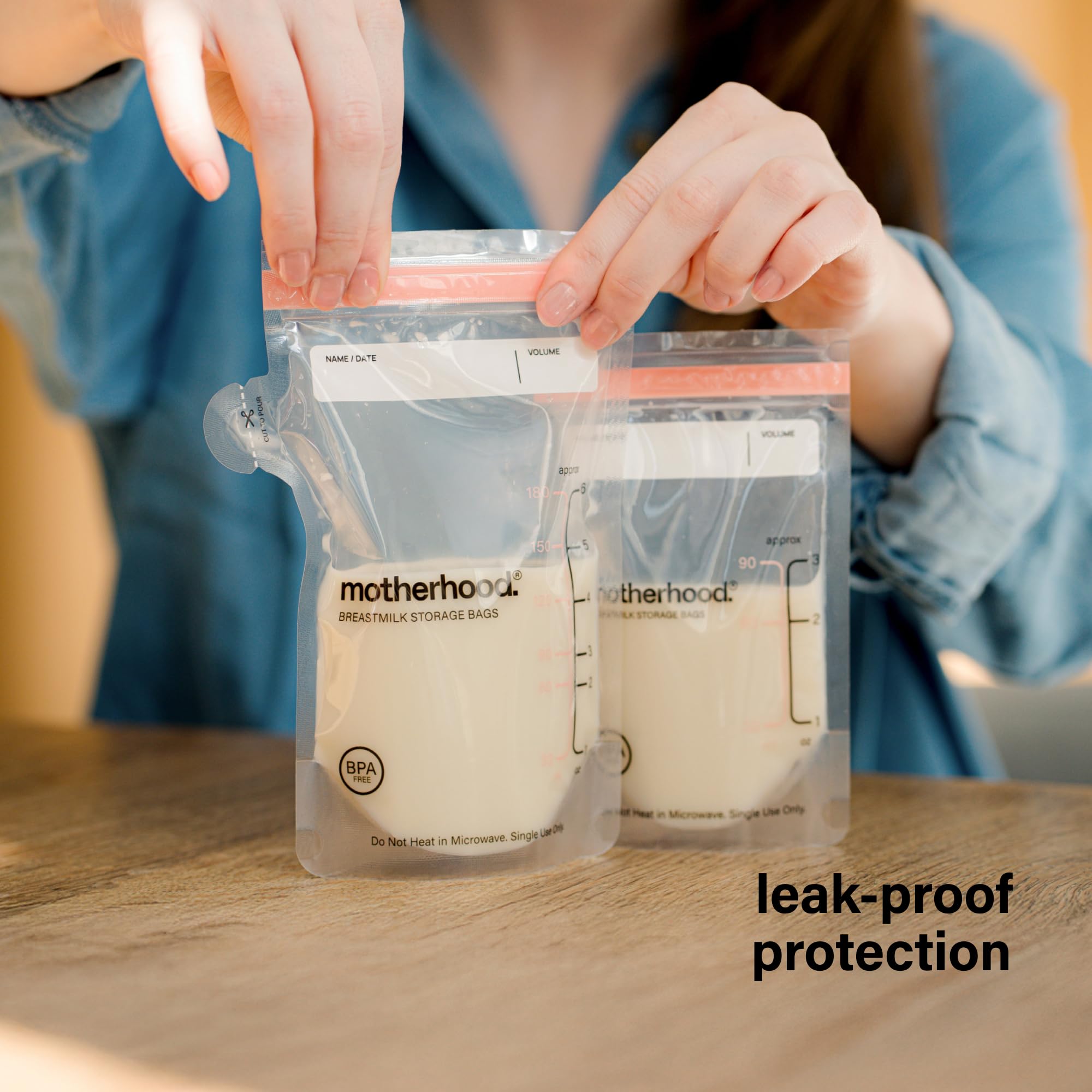 Motherhood Maternity Breastmilk Storage Bags Variety Pack – 3 oz & 6 oz Breast Milk Freezer Bags, Leak Proof, Pre-Sterilized & BPA Free