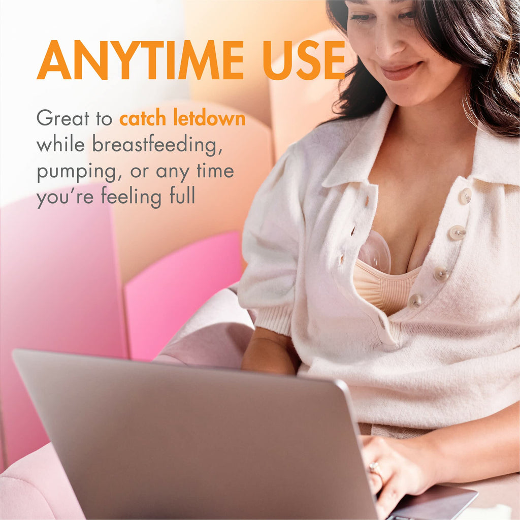 Boon Trove Silicone Manual Breast Pump with Travel Pouch - Hands Free Breast Pump - Passive Breast Milk Collector Shell for Newborns - Breastfeeding Essentials - 2 Count