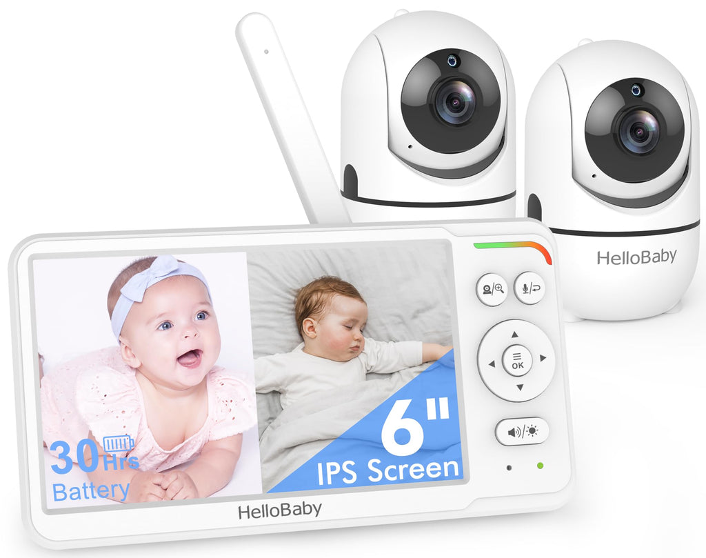 HelloBaby 6-Inch Split-Screen Monitor with Dual Cameras