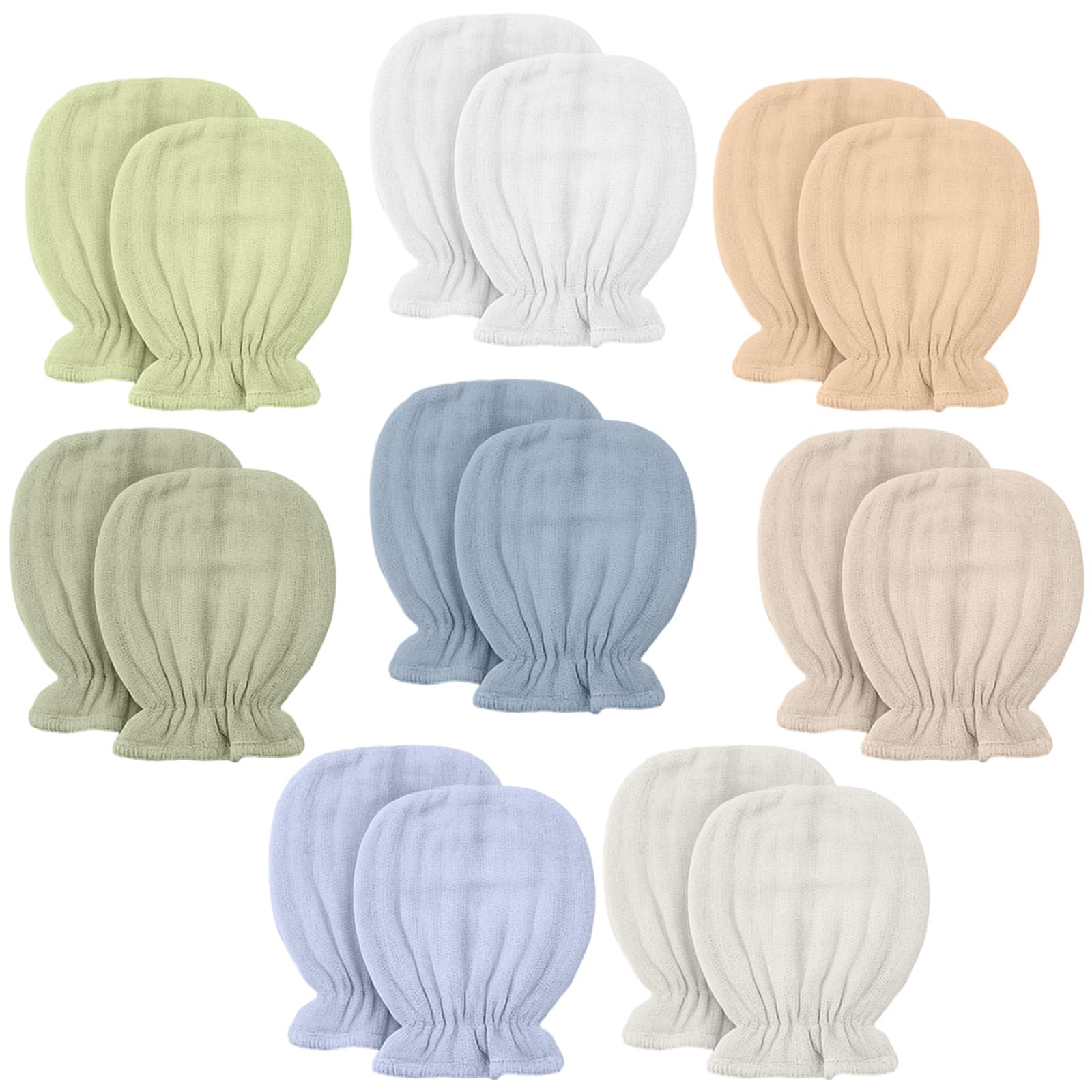 Jeere Newborn Muslin No-Scratch Mittens for 0–6 Months