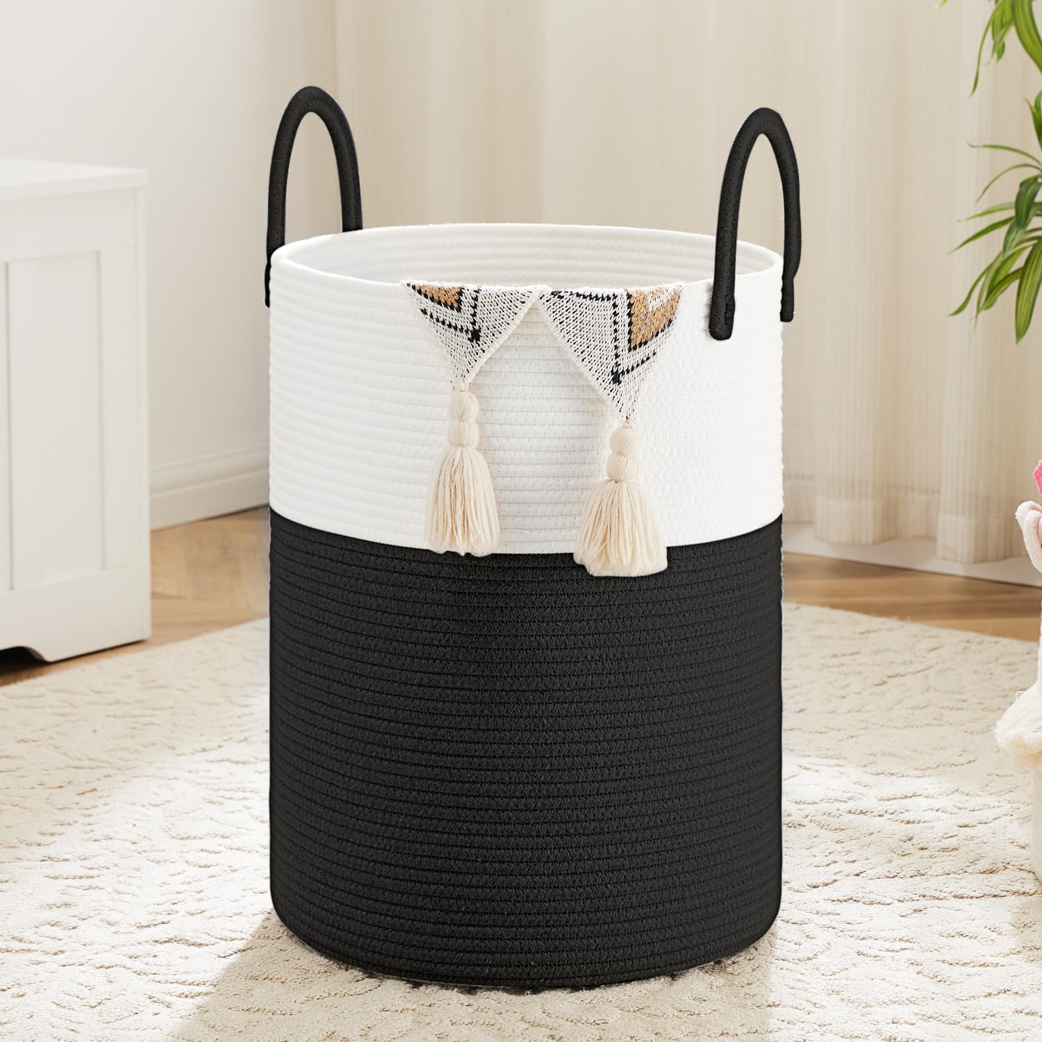 Artfeel 60L Woven Cotton Rope Laundry Hamper