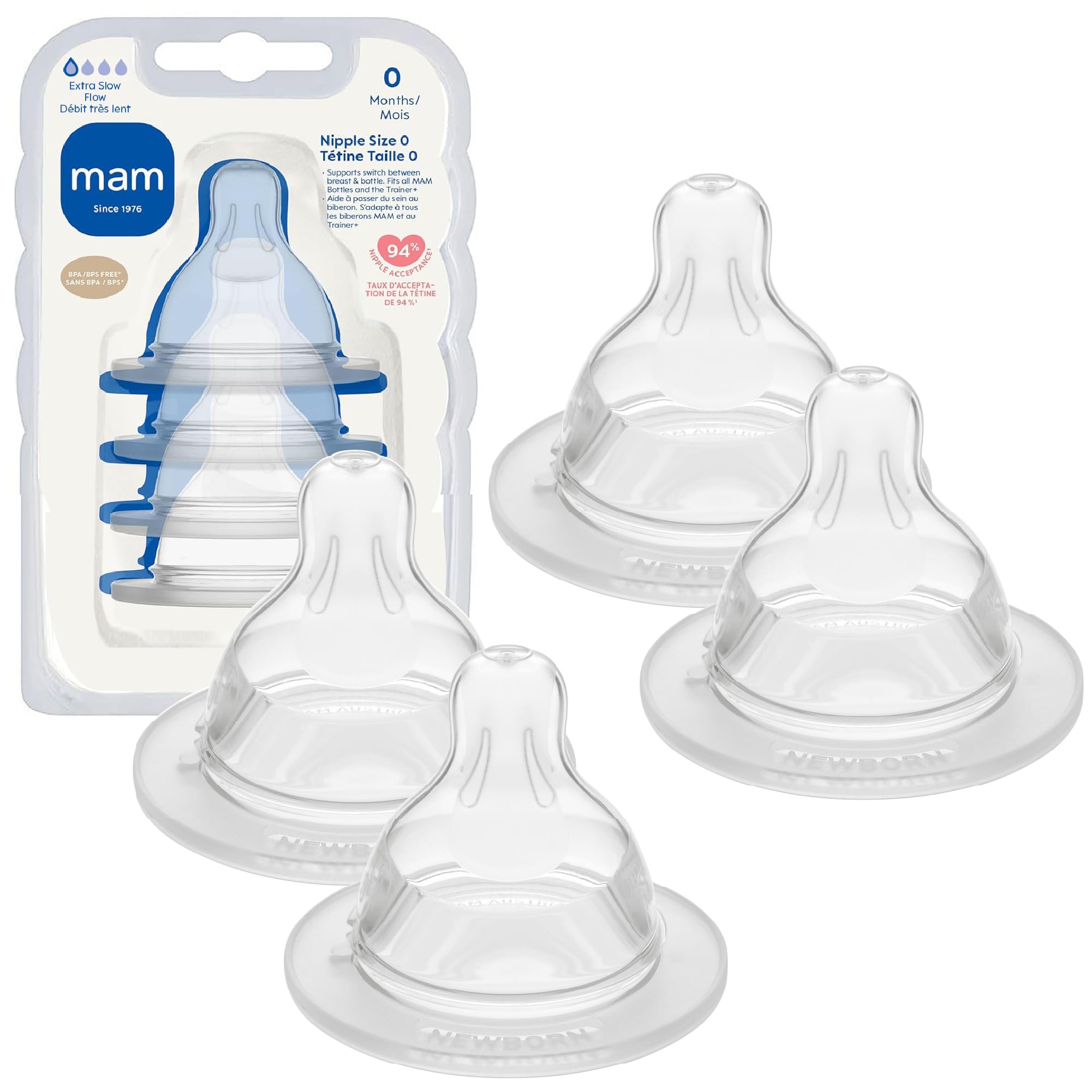MAM Baby Bottle Nipples with Multiple Flow Rates