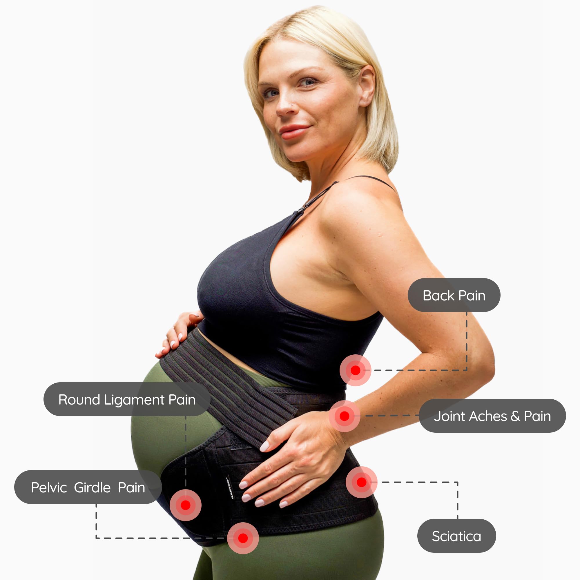 BABYGO® Pregnancy Support Belt – Maternity Belly Band for Back, Pelvic & Hip Pain Relief | Adjustable Bump Support