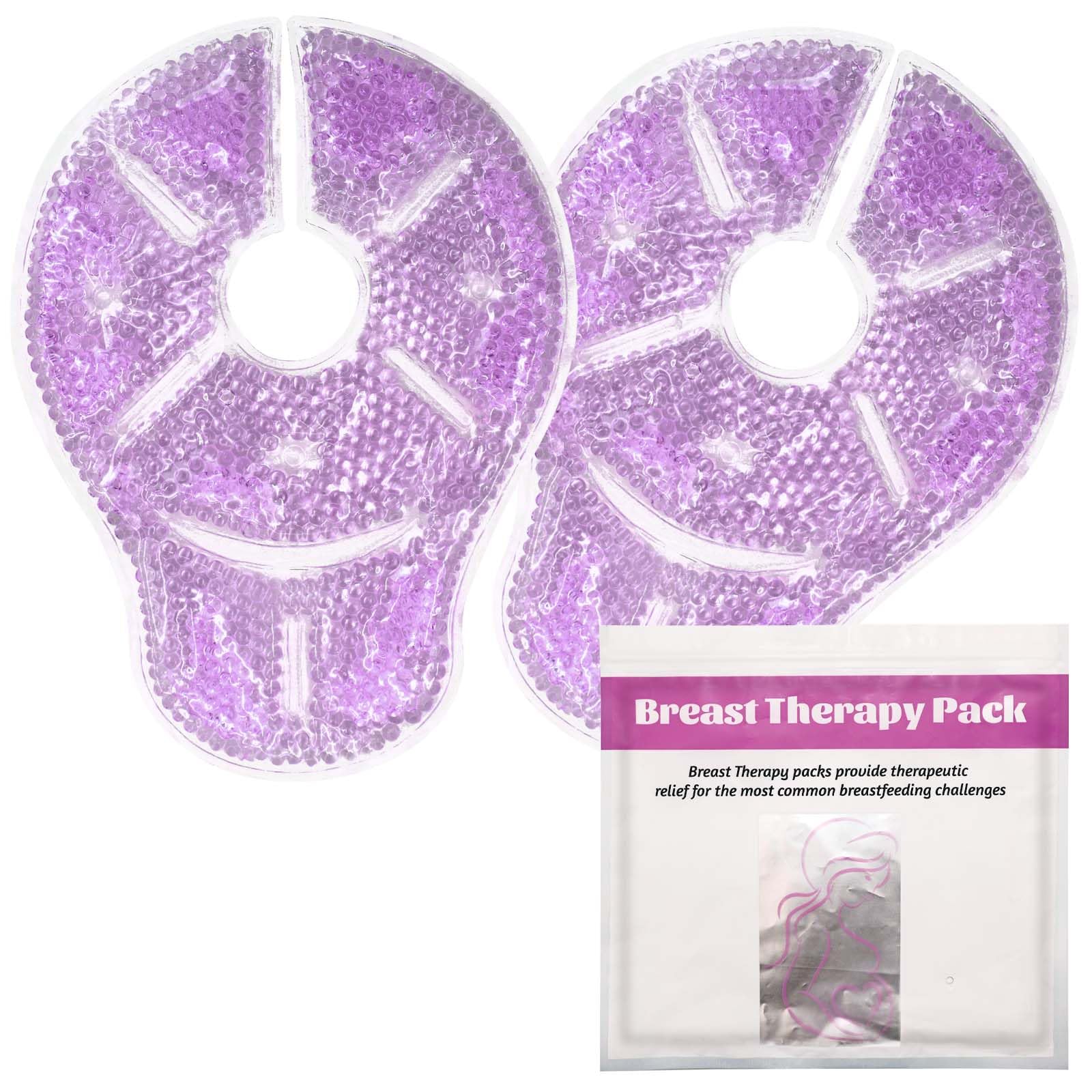 Breast Treatment Ice Pack Hot Cold Breast Pad, Nursing Pain, Mastitis, Swelling, Essential for Breastfeeding New Mothers, 2 Pack